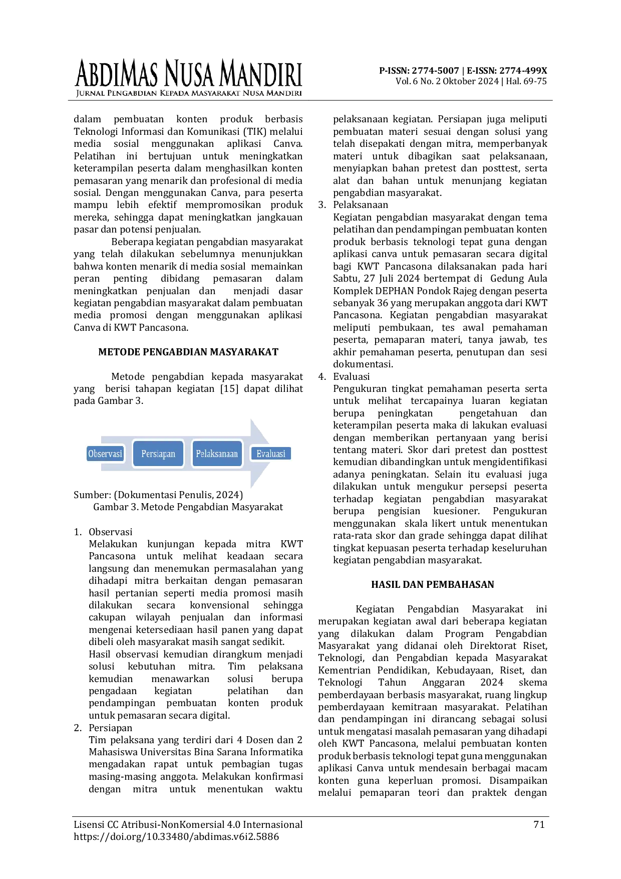 JURIS Efektivitas Pelatihan Pembuatan Konten Digital dalam Meningkatkan Pemasaran Produk Kelompok Wanita Tani KWT Pancasona