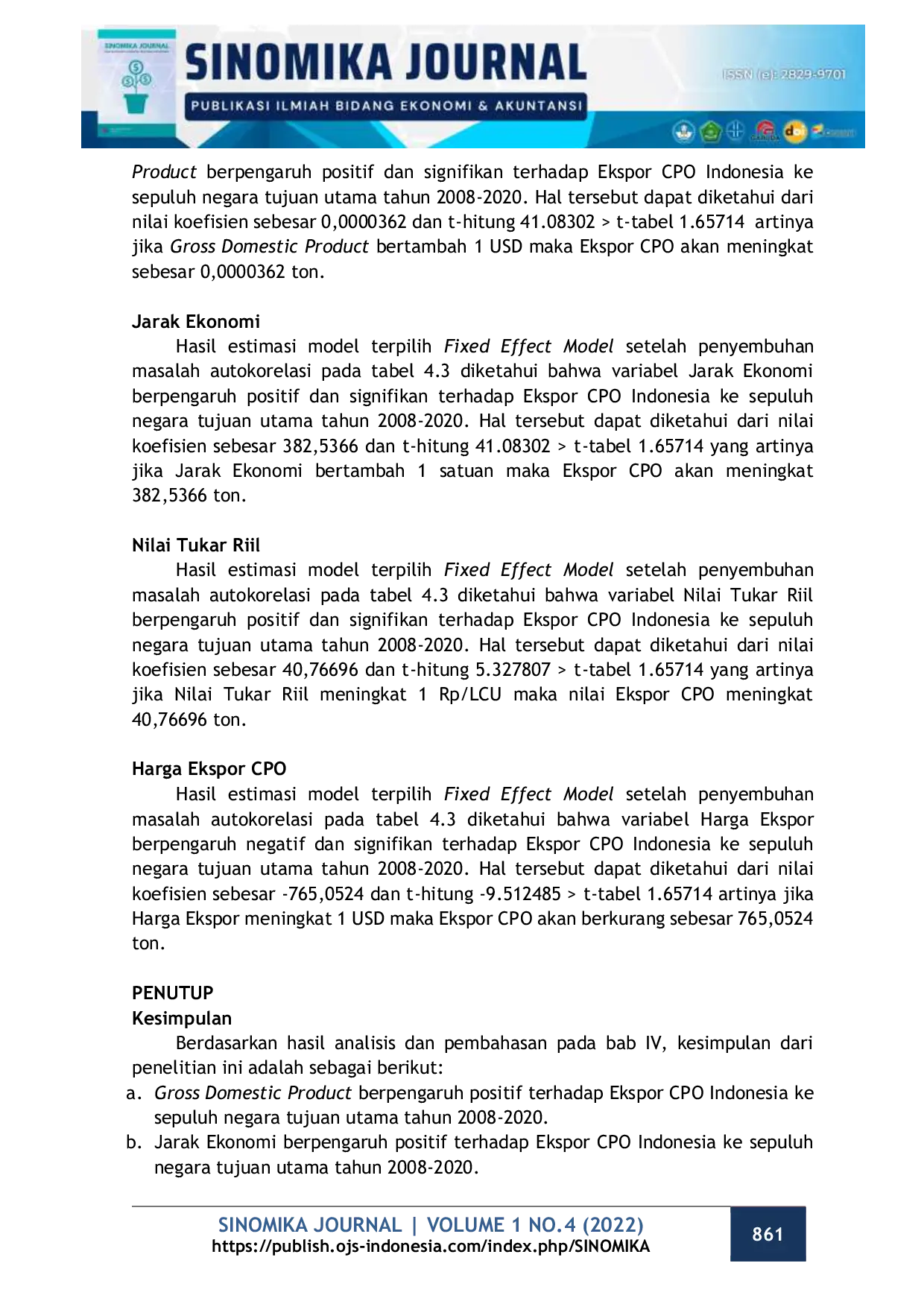 JURIS Analisis Ekspor Minyak Kelapa Sawit CPO Indonesia Ke Sepuluh Negara Tujuan Utama Tahun 2008 2020