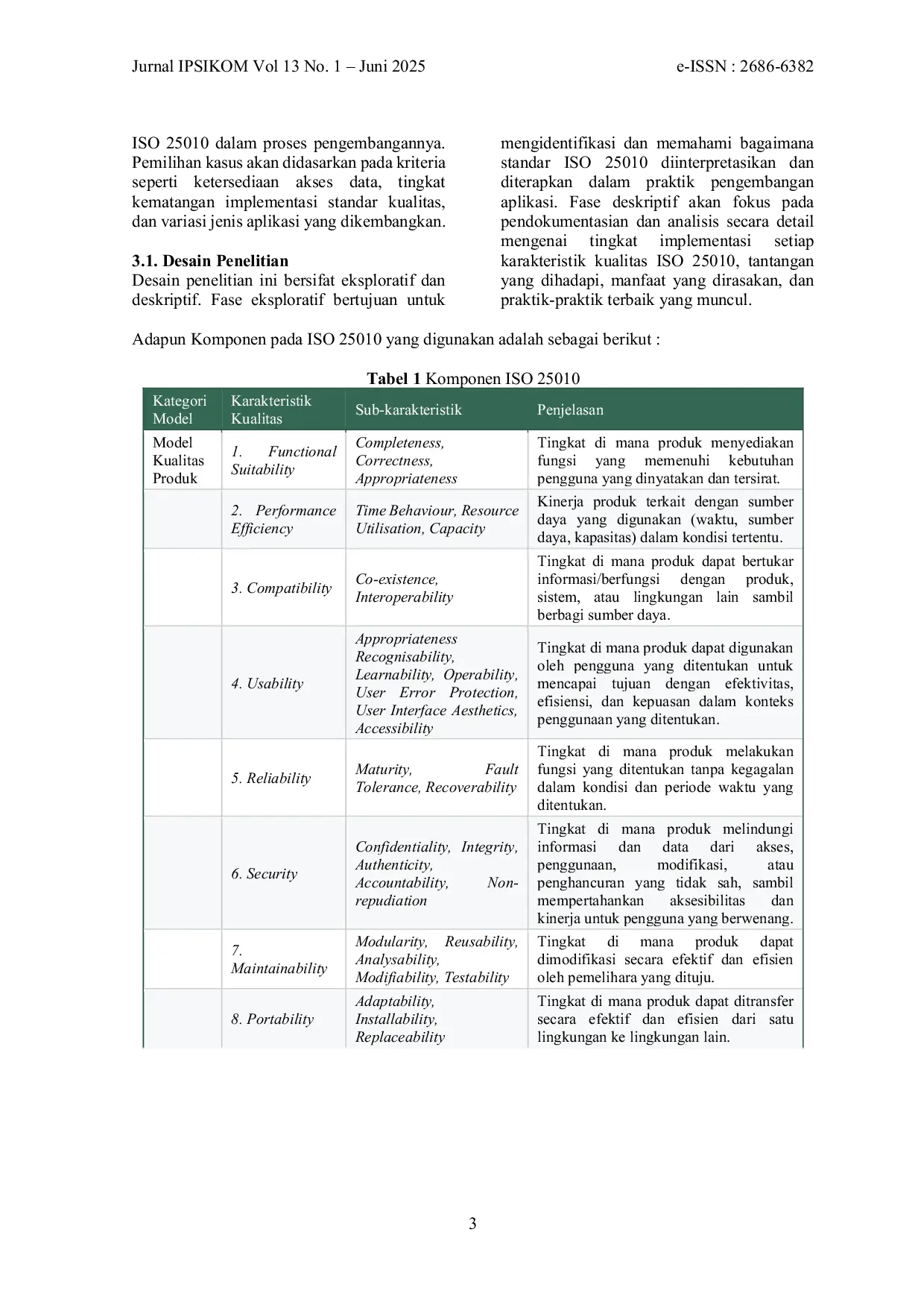 JURIS Evaluasi Kualitas Perangkat Lunak Dengan Menggunakan Iso 25010 Studi Kasus Aplikasi Audit Manajemen Sistem