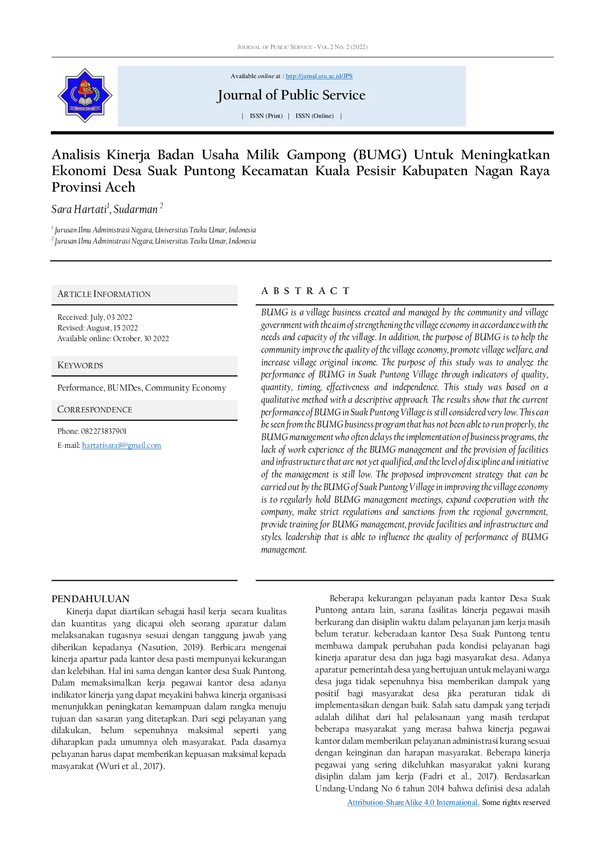 JURIS Analisis Kinerja Badan Usaha Milik Gampong BUMG Untuk Meningkatkan Ekonomi Desa Suak Puntong Kecamatan Kuala Pesisir Kabupaten Nagan Raya Provinsi Aceh
