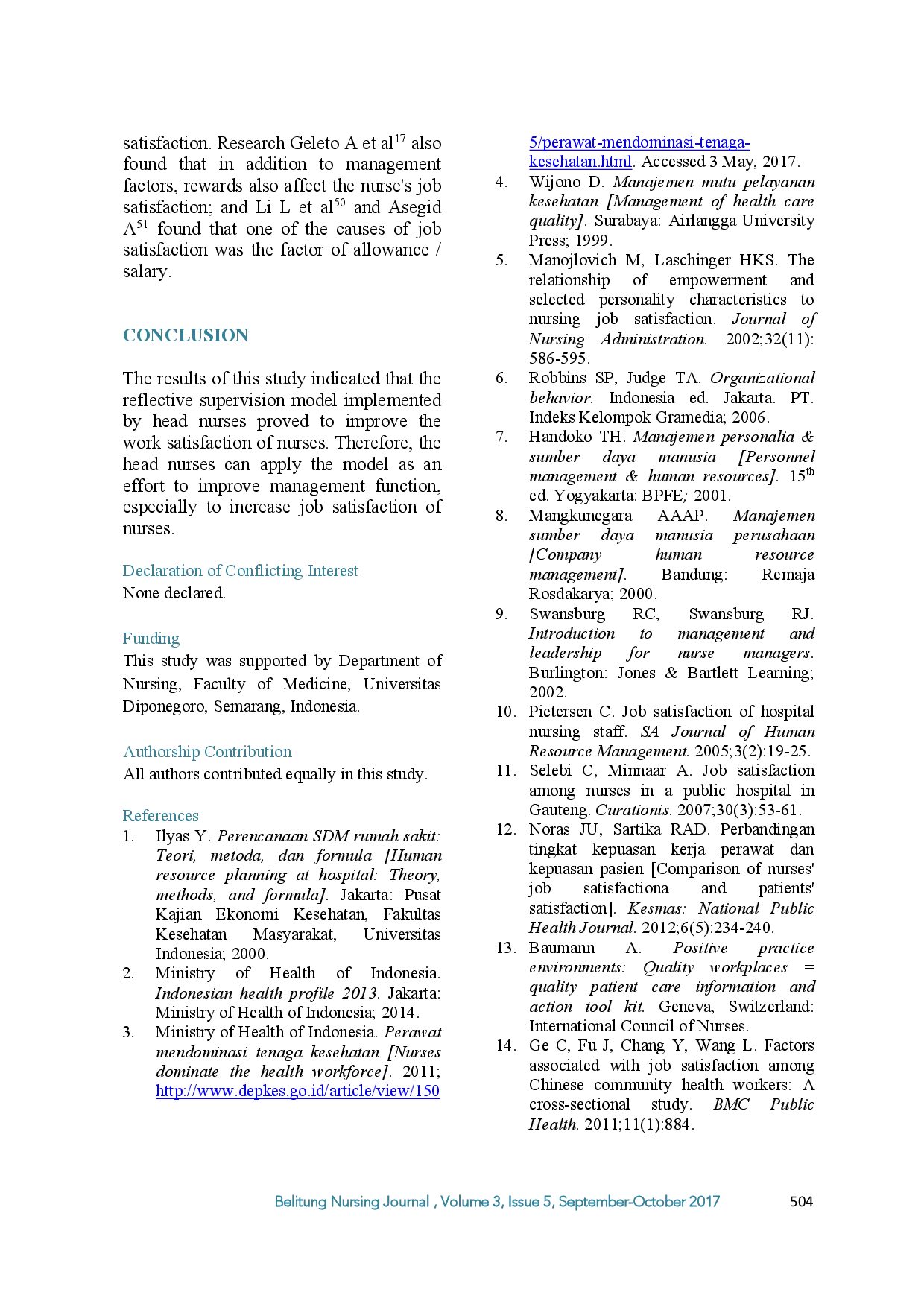 juris The Reflective Supervision Model An Effort To Increase Nurse Job Satisfaction