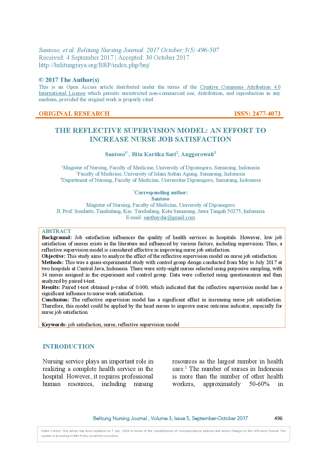 juris The Reflective Supervision Model An Effort To Increase Nurse Job Satisfaction