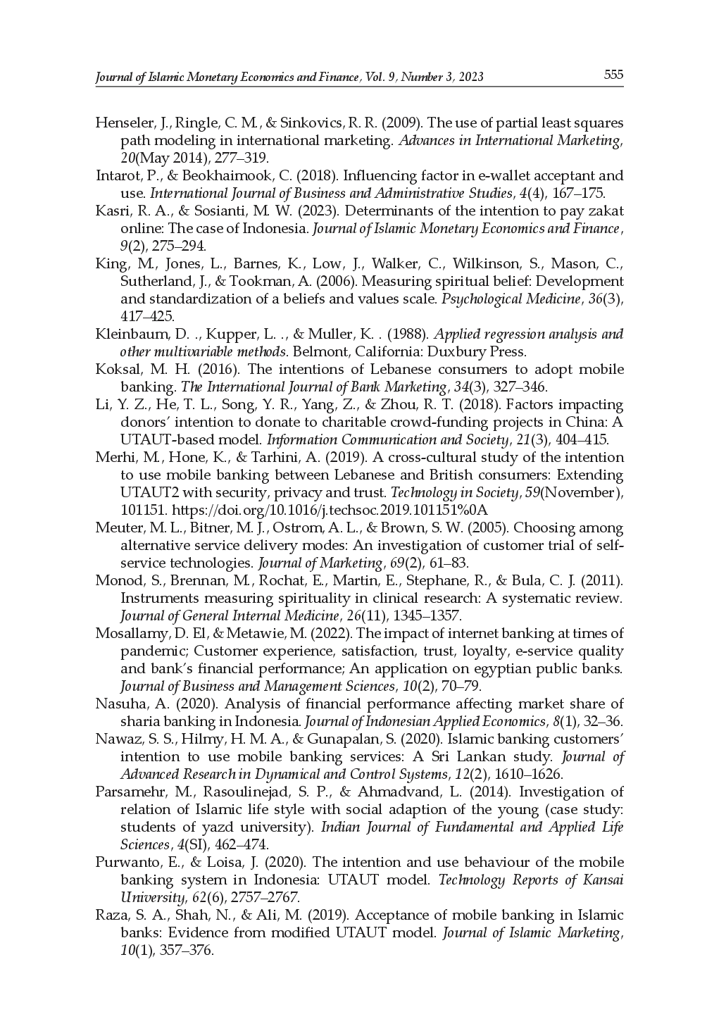 juris The Islamic Banking Customers Intention to Use Digital Banking Services An Indonesian Study