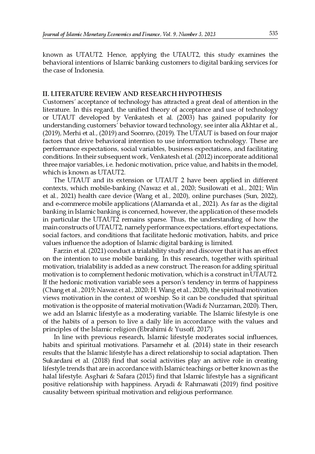 juris The Islamic Banking Customers Intention to Use Digital Banking Services An Indonesian Study