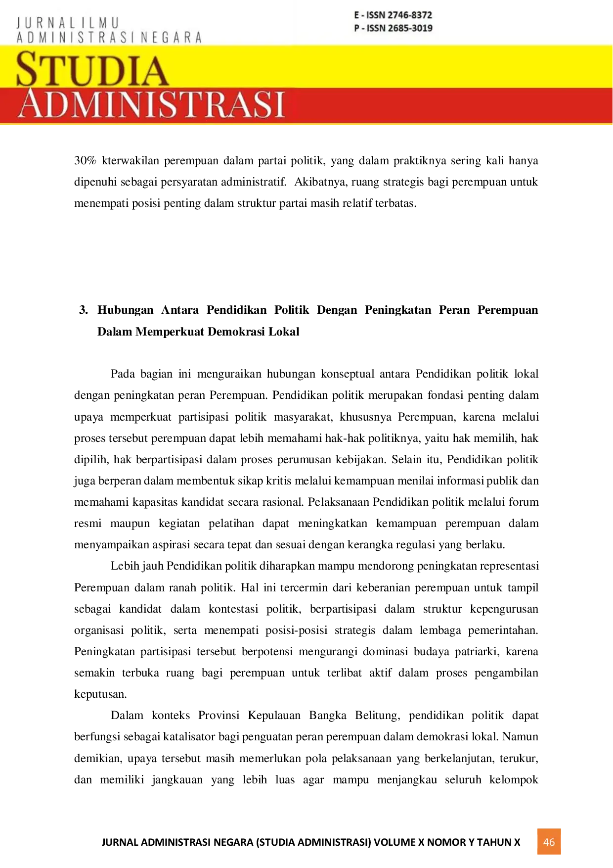 JURIS DV Pendidikan Politik Dan Peran Perempuan Dalam Penguatan Demokrasi Lokal Studi Di Provinsi Kepulauan Bangka Belitung