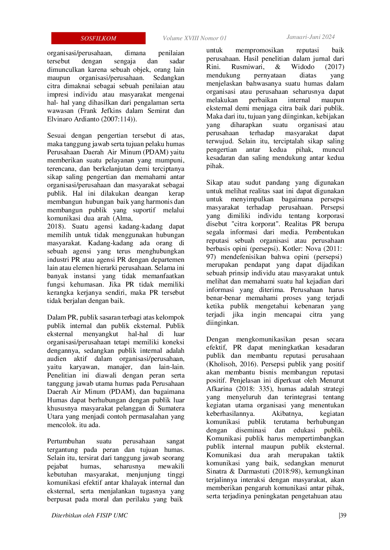 JURIS Peran Humas Dalam Meningkatkan Citra Pdam Tirtanadi Sumatera Utara