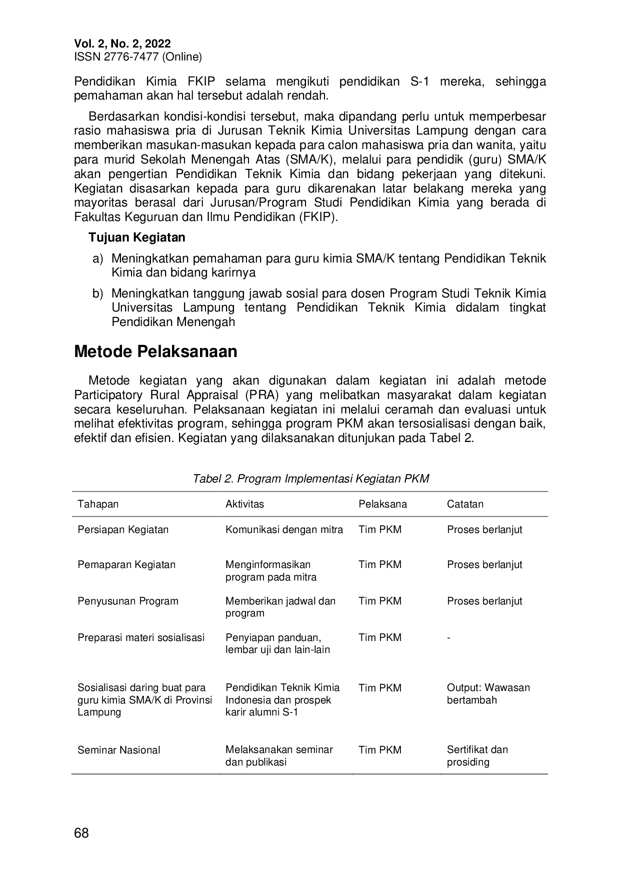 JURIS Roadshow 80 Tahun Teknik Kimia Indonesia Presentasi Pendidikan Teknik Kimia dan Bidang Karir Alumni Kepada Para Guru Kimia Sekolah Menengah Atas Kejuruan