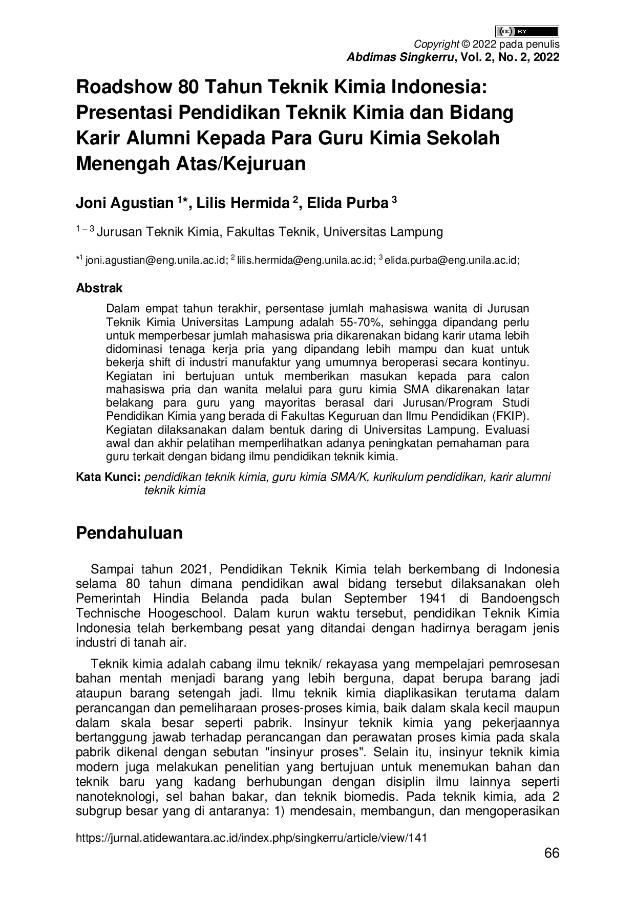 JURIS Roadshow 80 Tahun Teknik Kimia Indonesia Presentasi Pendidikan Teknik Kimia dan Bidang Karir Alumni Kepada Para Guru Kimia Sekolah Menengah Atas Kejuruan