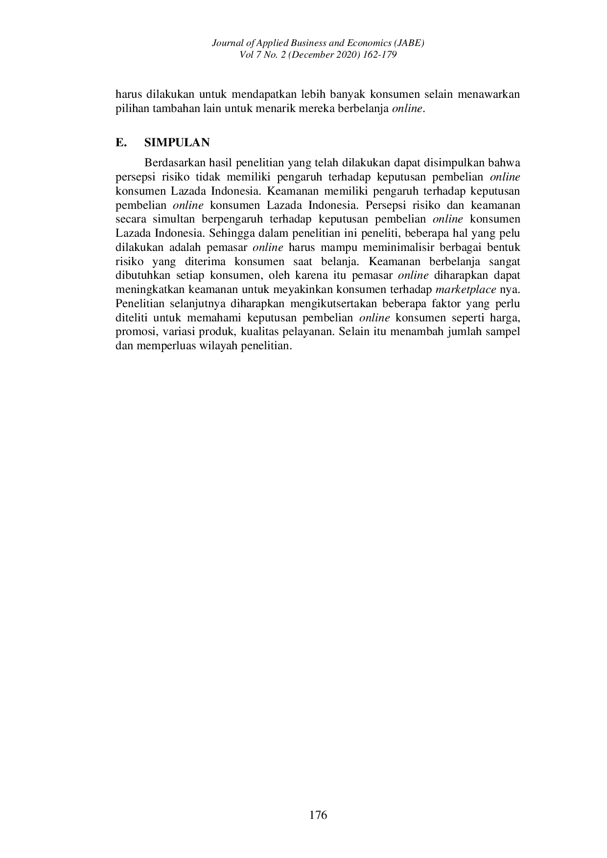 JURIS Perceived Risk And Security In Creating Online Purchasing Decision At Marketplace In Indonesia