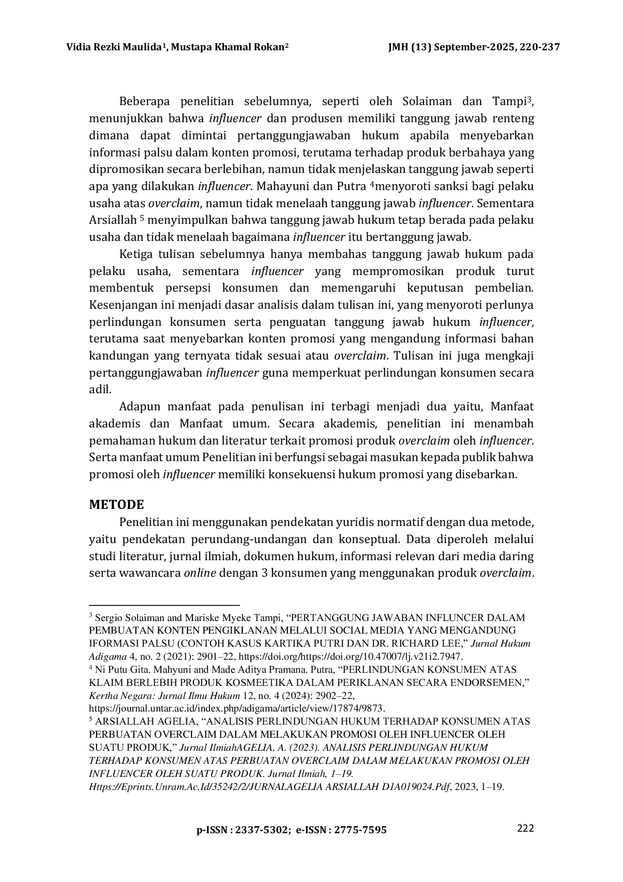 JURIS Hukum Melakukan Promosi Produk Overclaim Oleh Influencer Ditinjau Dari Perlindungan Konsumen Studi Produk Skincare The Law on Influencers Making Overclaimed Product Promotions from a Consumer Pr