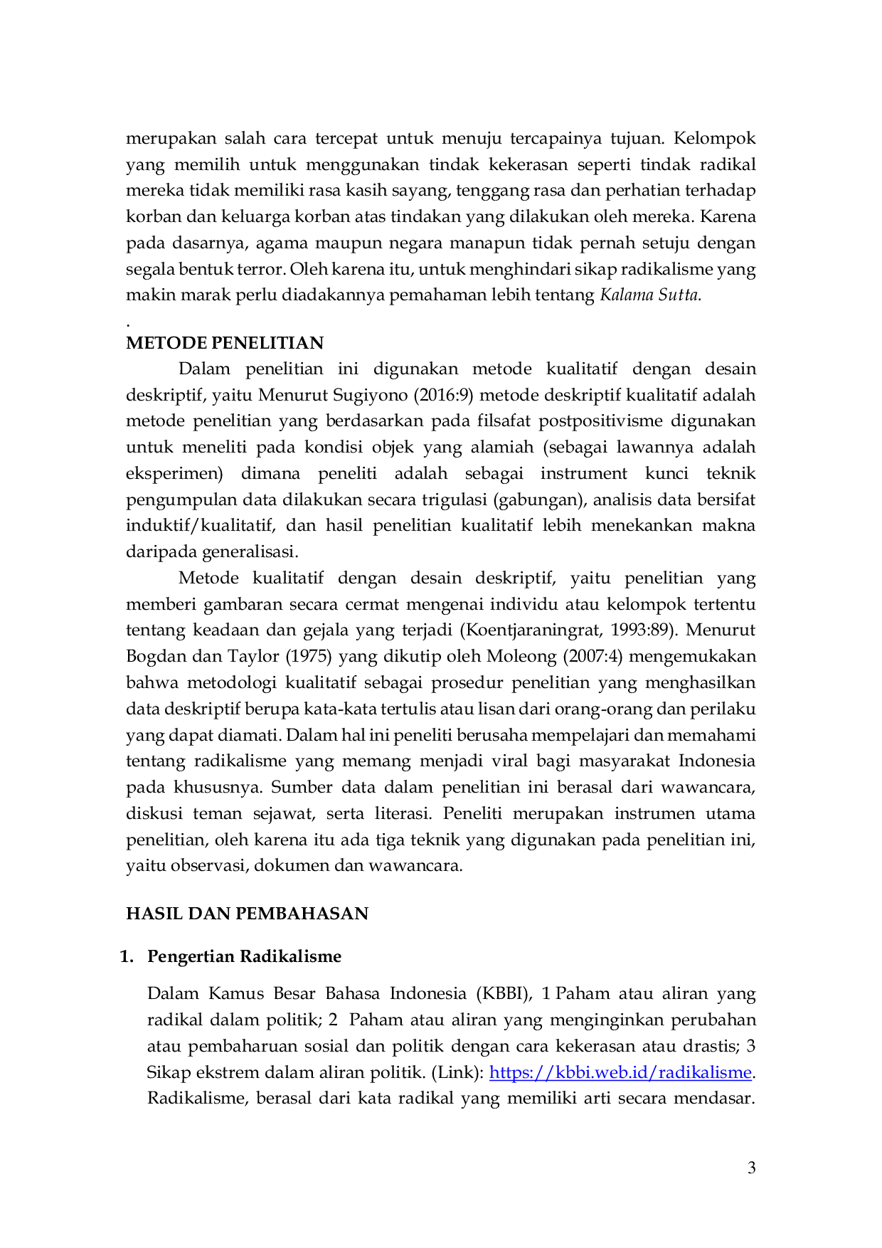 JURIS Radikalisme dalam Perspektif Kalama Sutta