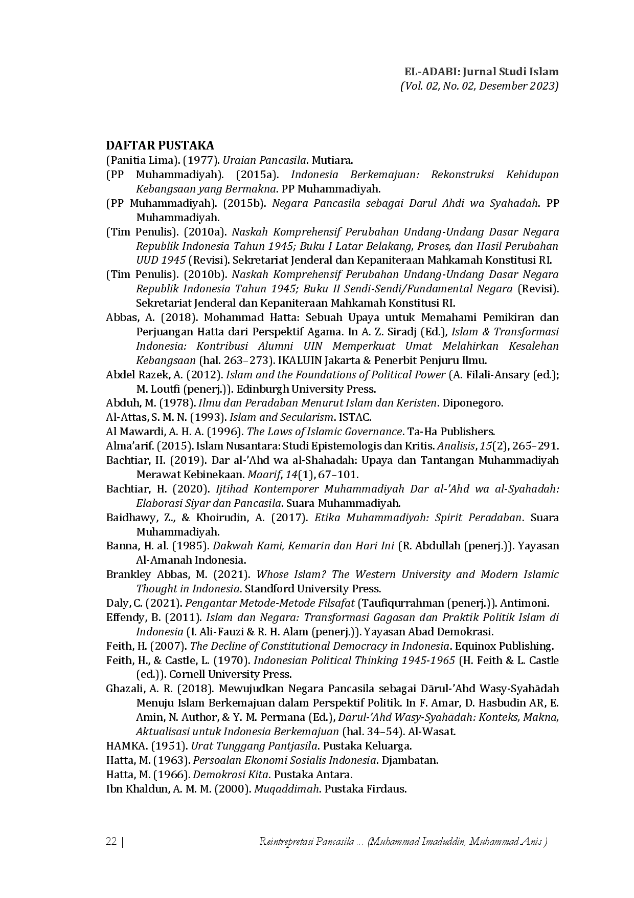 juris REINTERPRETASI PANCASILA Sebuah Dinamika Pemikiran dalam Relasi Agama dan Negara di Era Reformasi