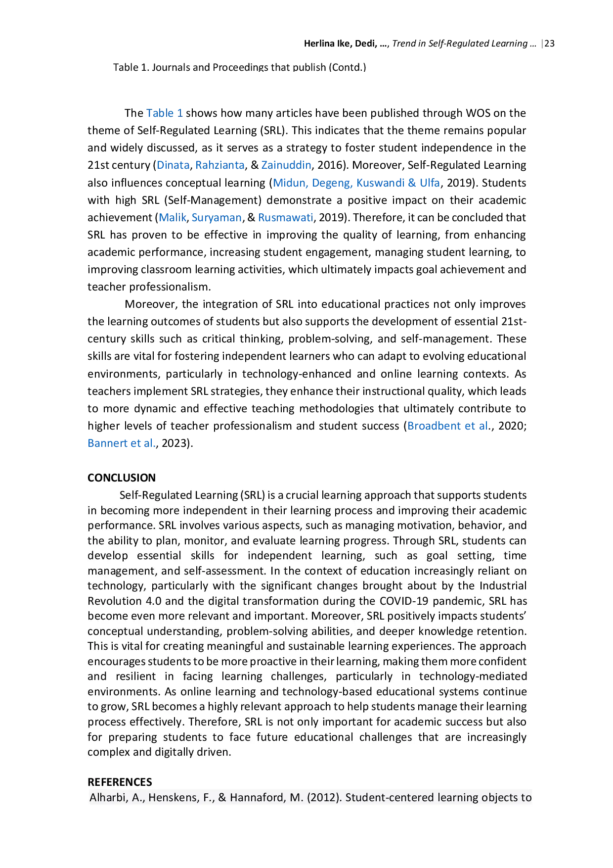 JURIS Trends in Self Regulated Learning SRL in Indonesia Based on Web of Science WOS Data