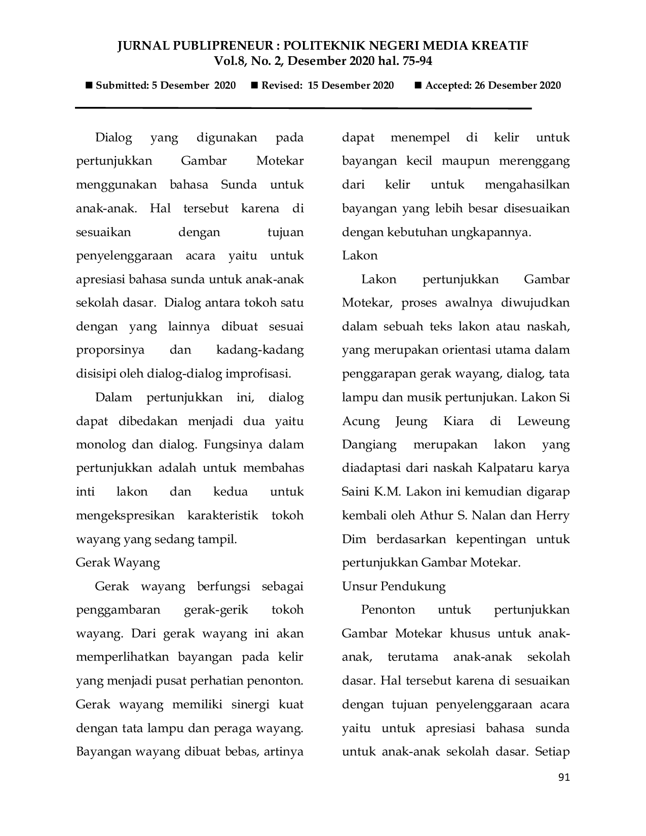 JURIS Gambar Motekar Modernisasi Wayang dalam Arus Globalisasi