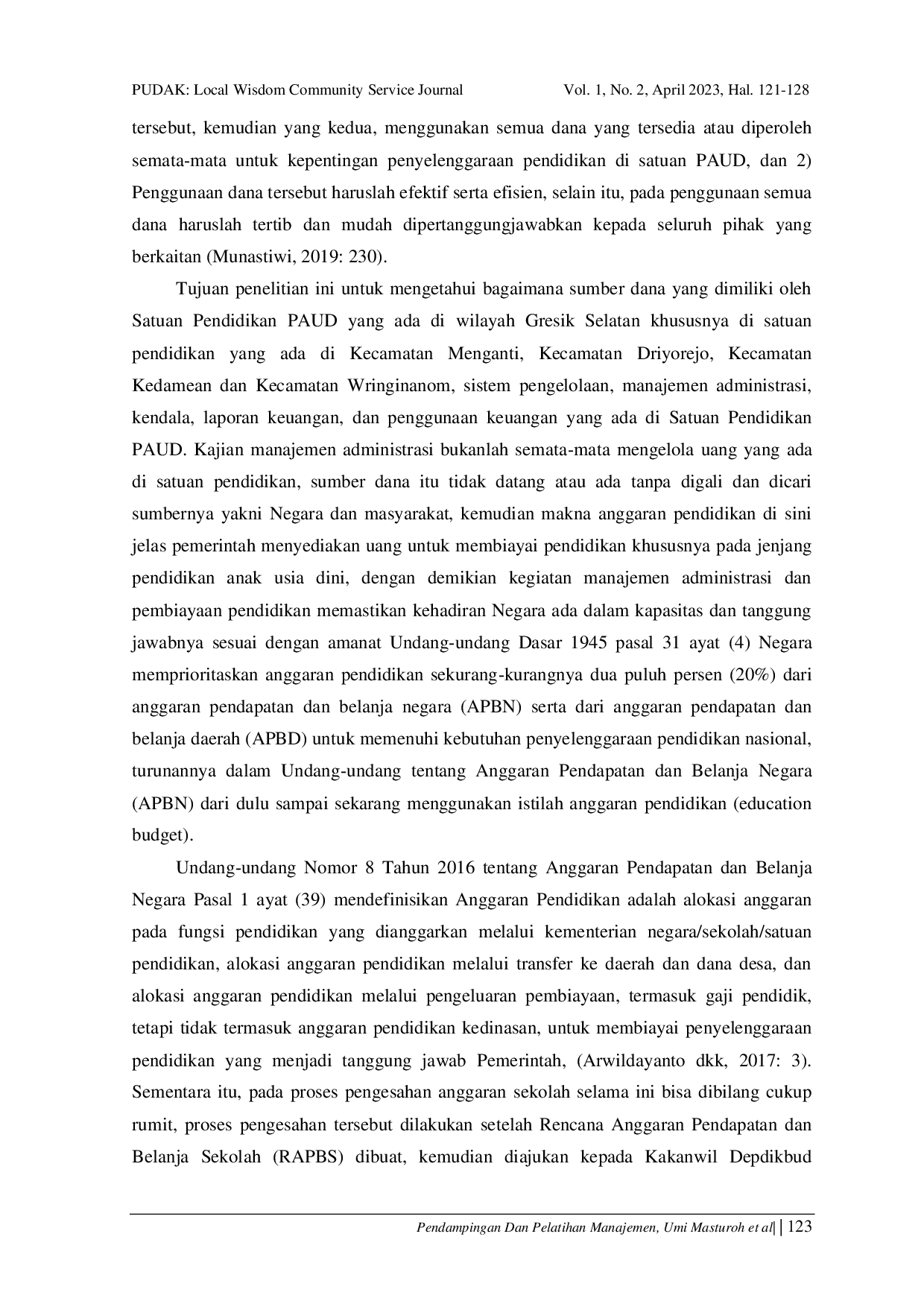 JURIS Pendampingan Dan Pelatihan Manajemen Administrasi PAUD