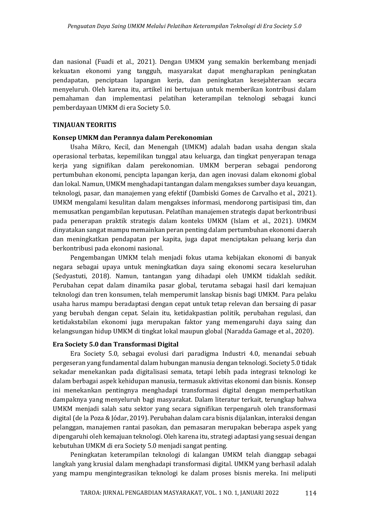 JURIS Penguatan Daya Saing UMKM Melalui Pelatihan Keterampilan Teknologi di Era Society 5 0