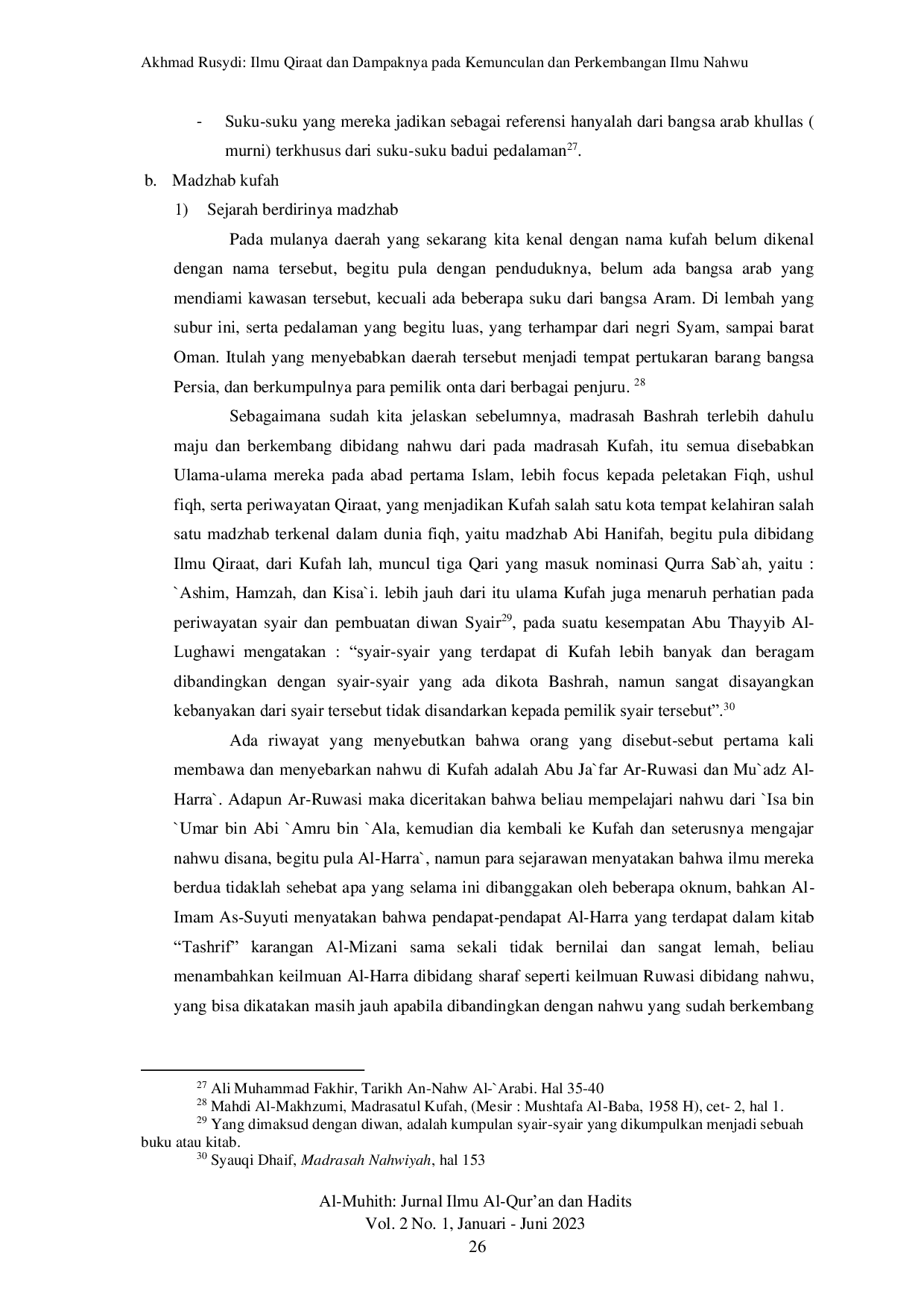 JURIS Ilmu Qira at dan Dampaknya pada Kemunculan dan Perkembangan Ilmu Nahwu