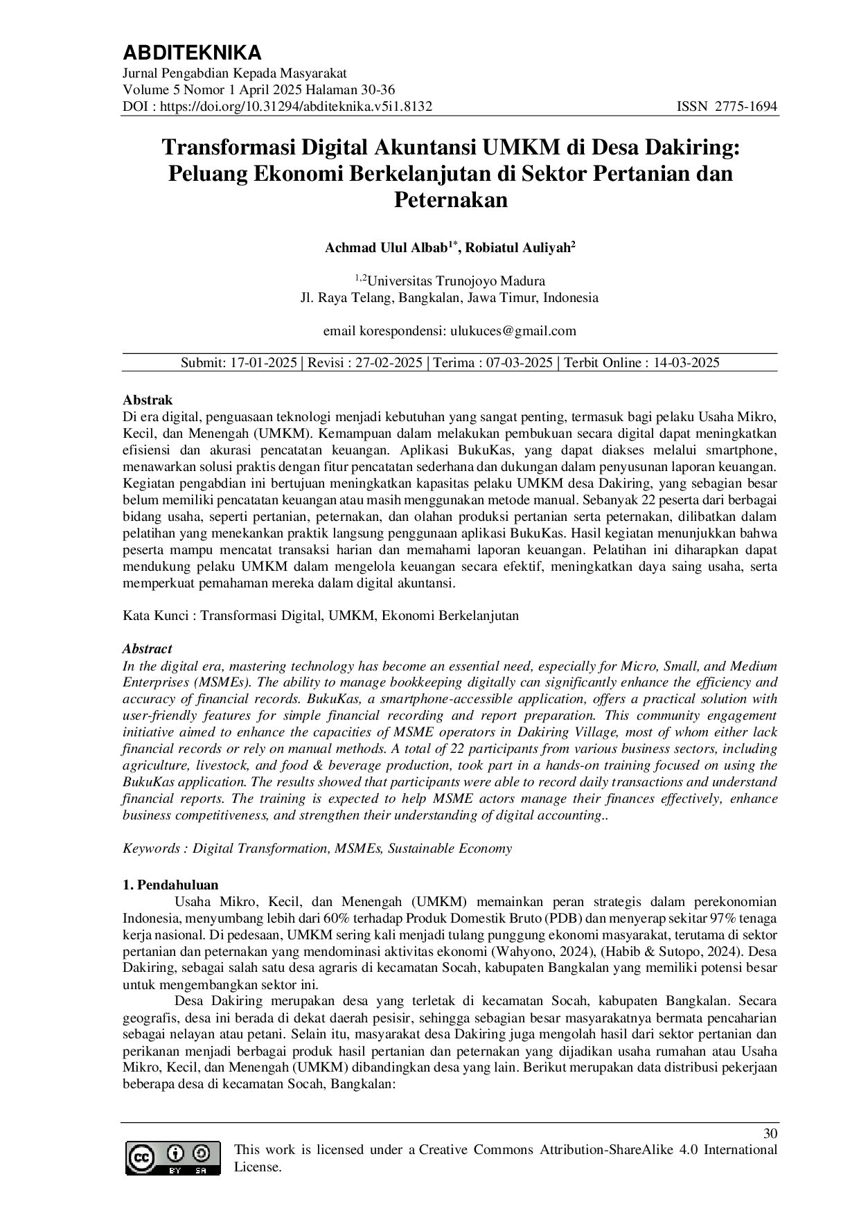 JURIS Transformasi Digital Akuntansi UMKM di Desa Dakiring Peluang Ekonomi Berkelanjutan di Sektor Pertanian dan Peternakan