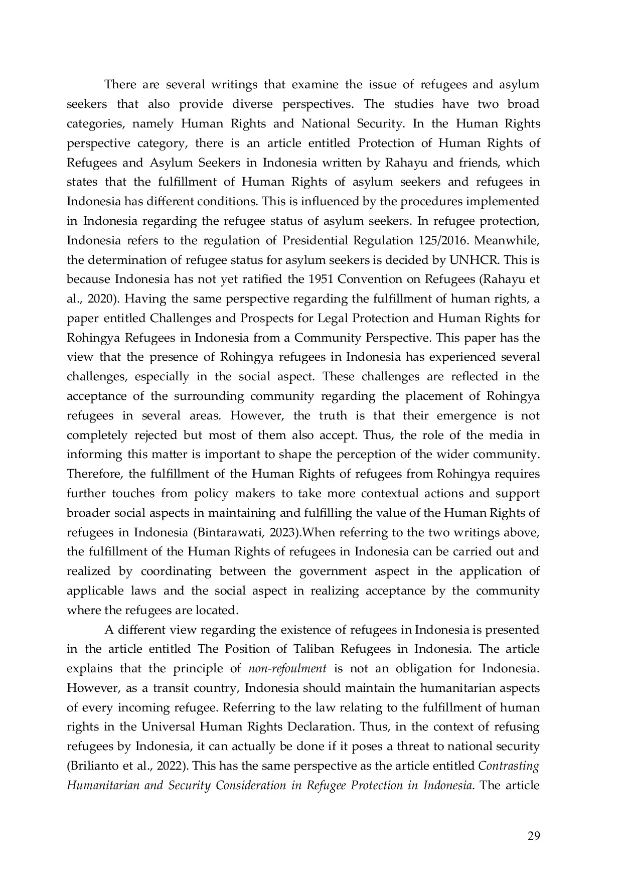 JURIS The Dilemma of Asylum Seekers in Indonesia Between National Security and Human Security