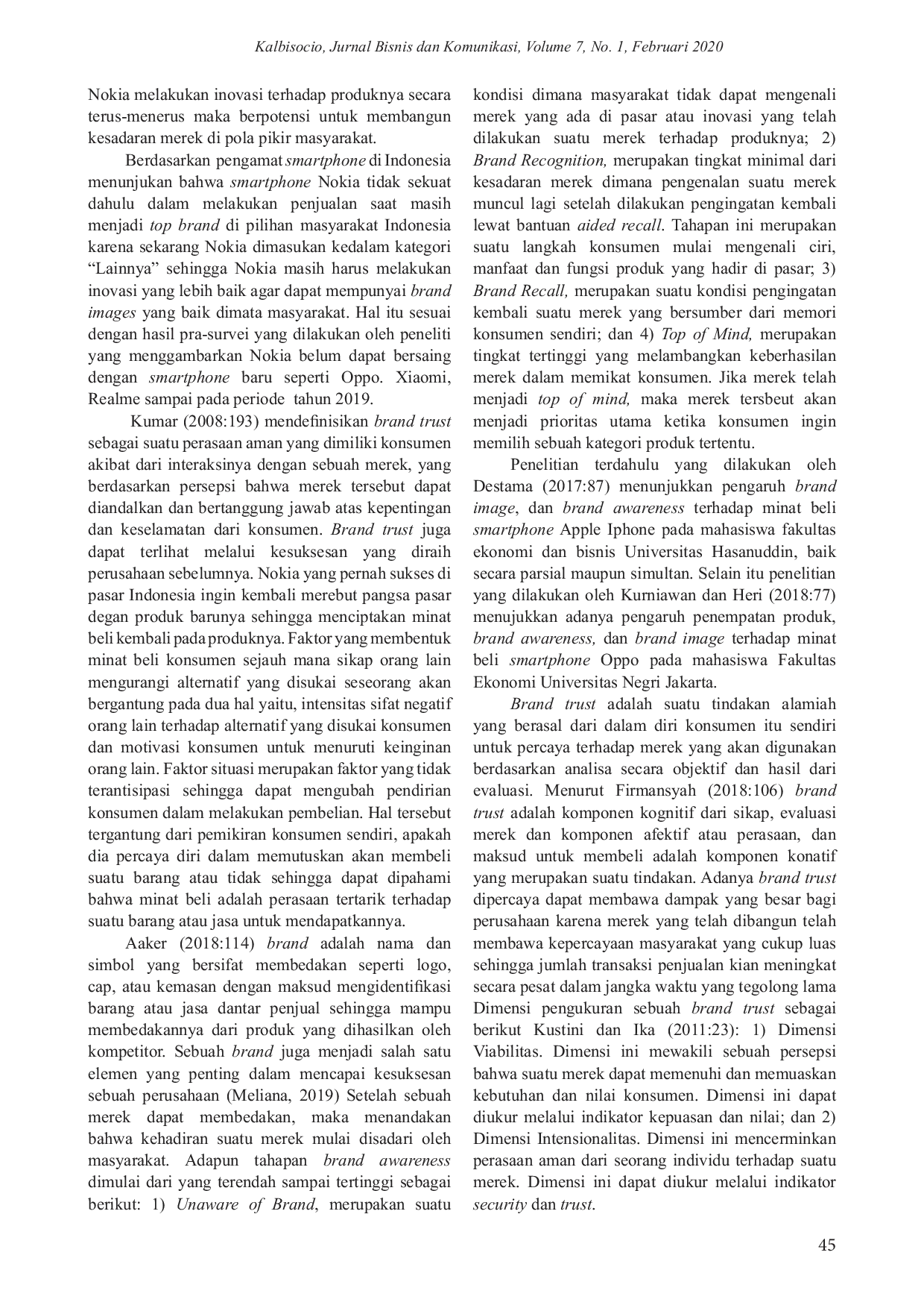 JURIS Pemanfaatan Brand Awareness dan Brand Trust terhadap Minat Beli Produk Terbaru