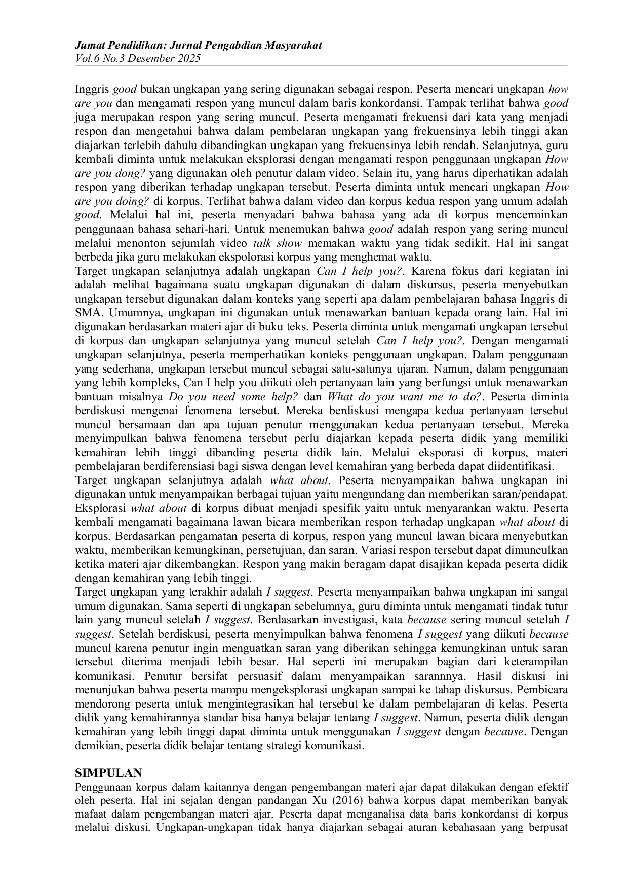 JURIS Upaya Mengenalkan Linguistik Korpus untuk Merancang Pembelajaran Bahasa Inggris yang Berdiferensiasi