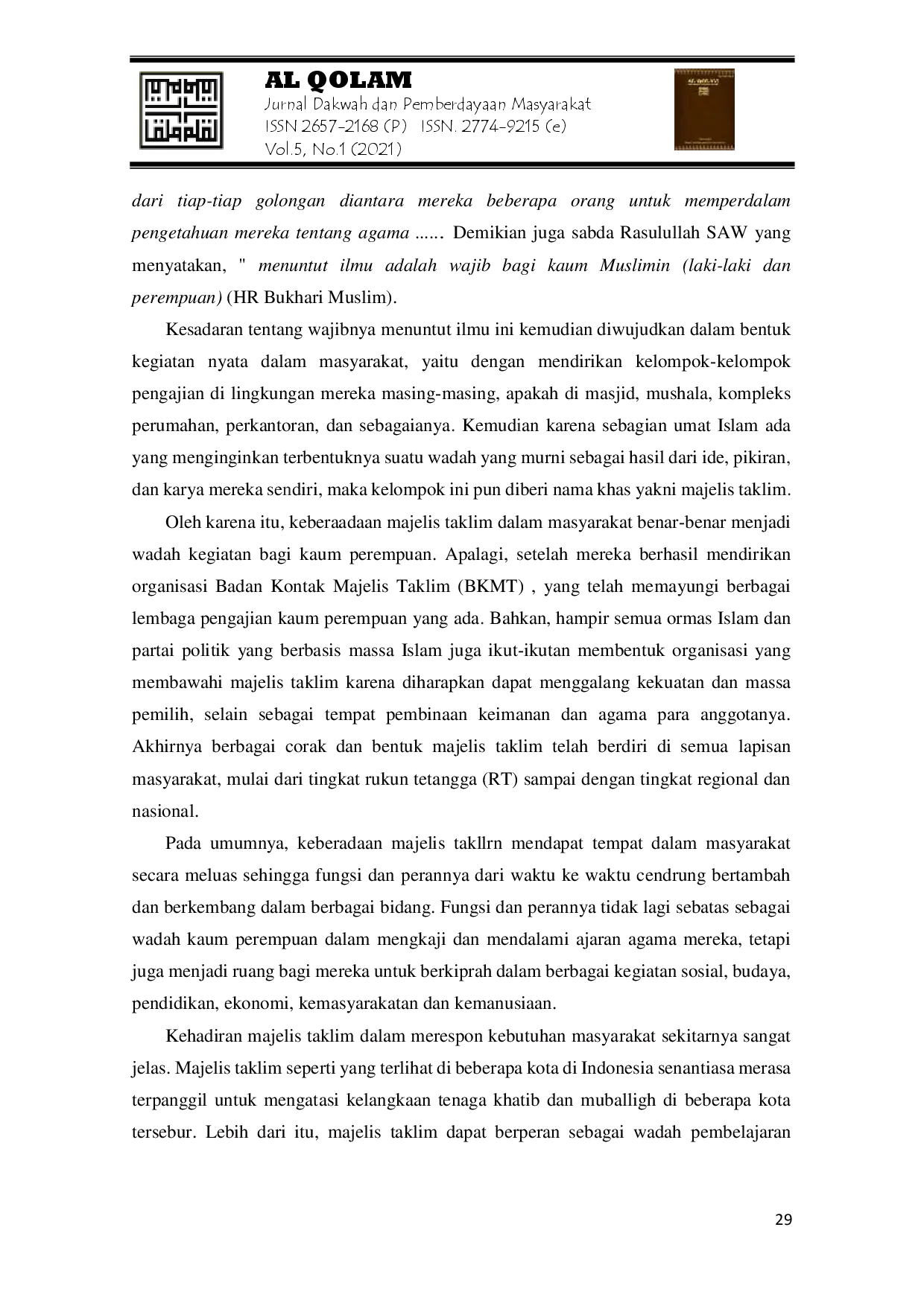 juris Pengembangan Dakwah di Majelis Taklim Desa Balai Makam Kecamatan Bathin Solapan Kabupaten Bengkalis