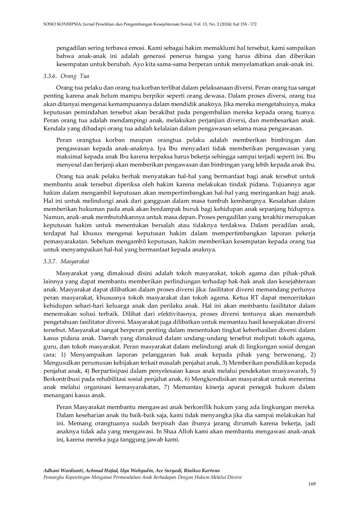 JURIS Pemangku Kepentingan Mengatasi Permasalahan Anak Berhadapan Dengan Hukum Melalui Diversi