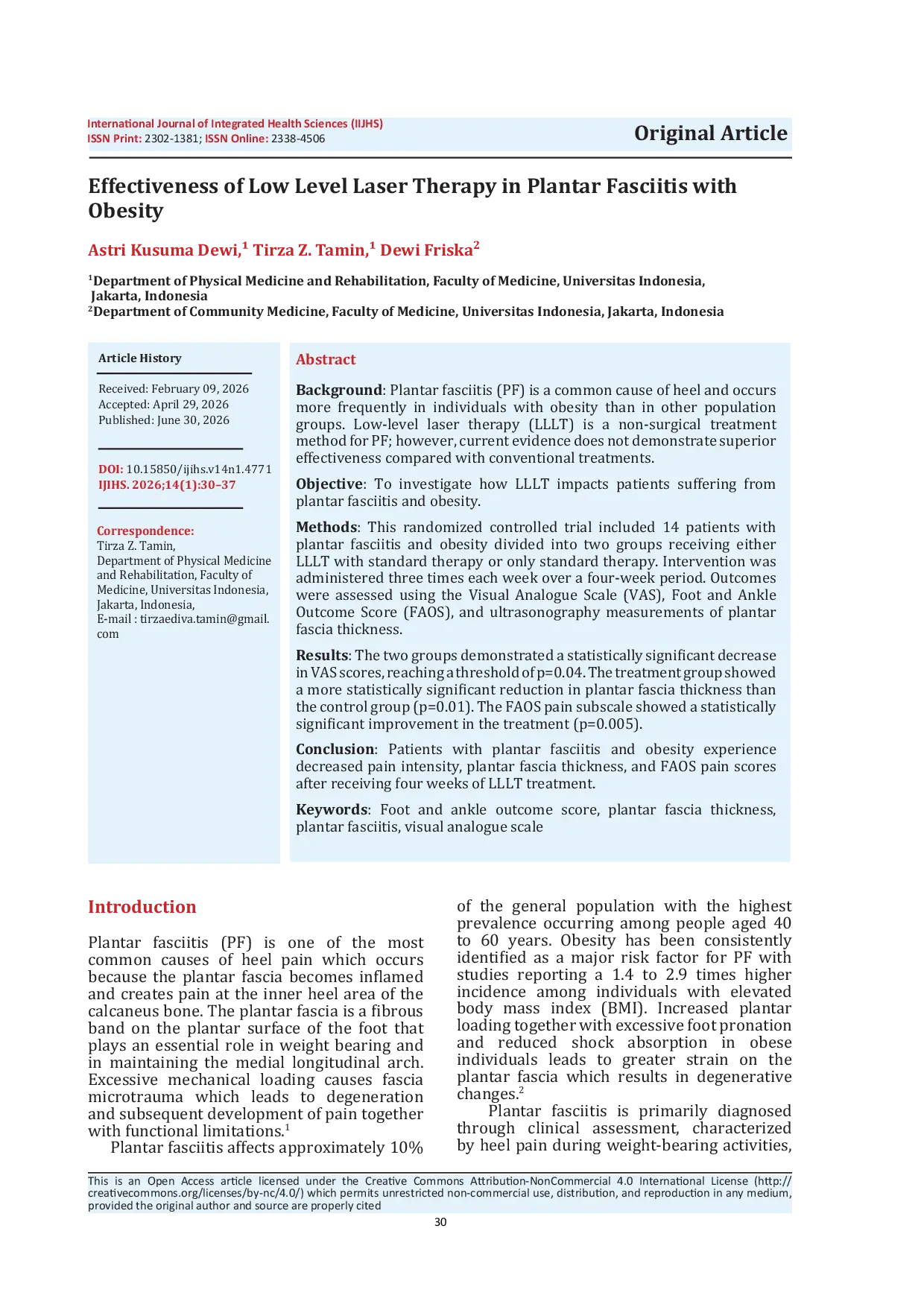 JURIS Effectiveness of Low Level Laser Therapy in Plantar Fasciitis with Obesity