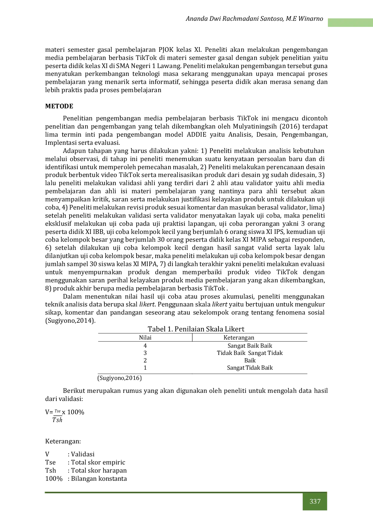 JURIS Pengembangan Media Pembelajaran Berbasis Tiktok Mata Pelajaran Pjok Materi Semester Ganjil Pada Siswa Kelas XI Sma Negeri 1 Lawang