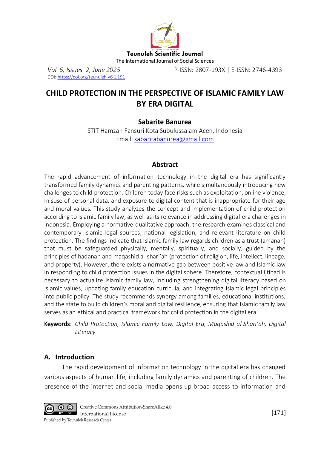 JURIS Child Protection in the Perspective of Islamic Family Law by Era Digital