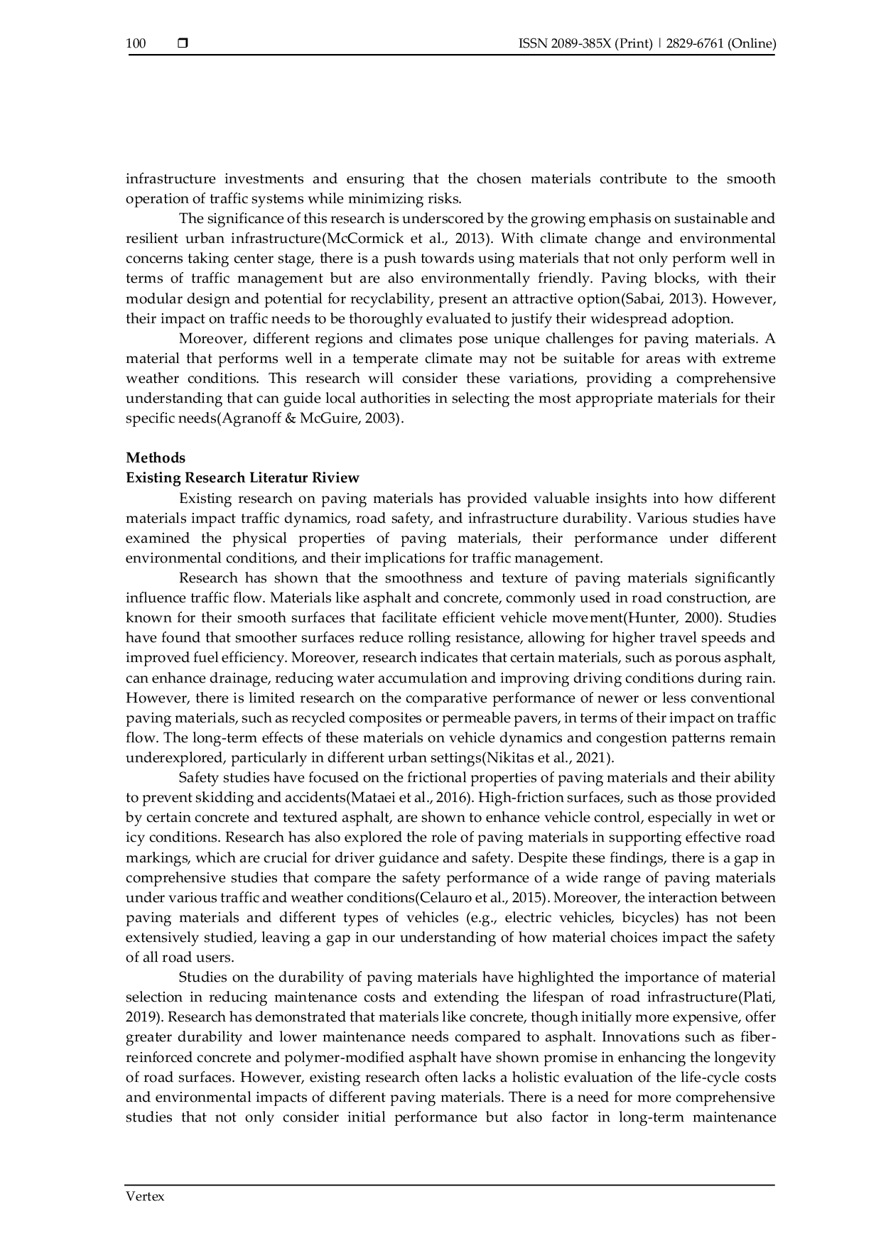 JURIS Analysis Of The Impact Of Paving Block Material Variations On Urban Traffic Flow Safety And Sustainability