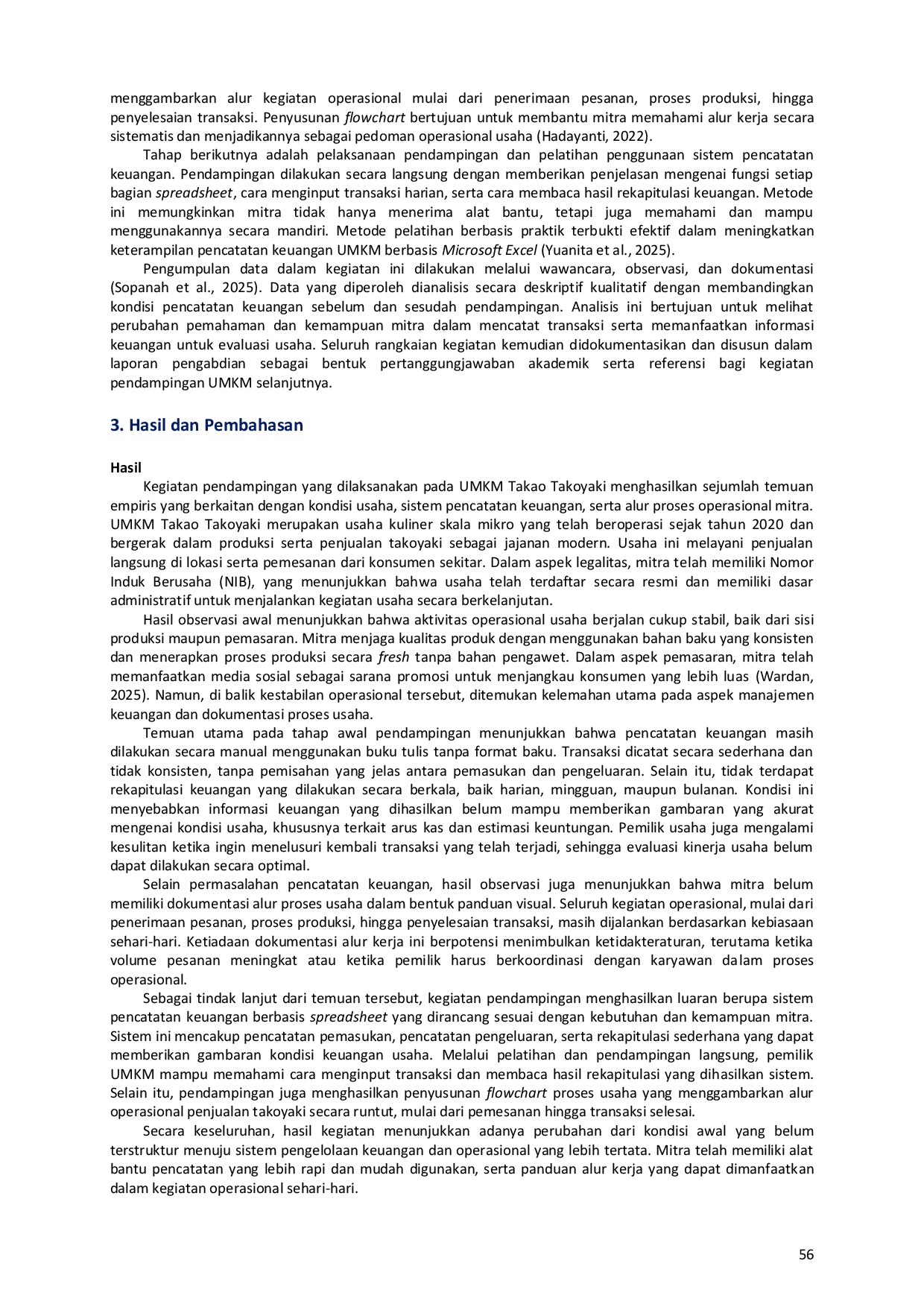 JURIS Pendampingan Pembuatan Pencatatan Keuangan untuk Meningkatkan Kinerja UMKM Takao Takoyaki