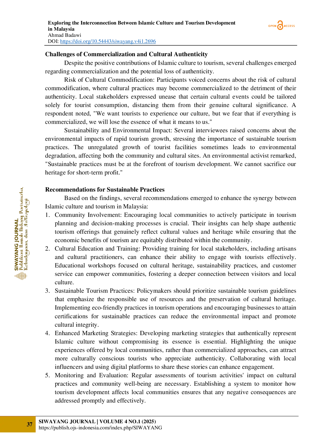 JURIS Exploring the Interconnection Between Islamic Culture and Tourism Development in Malaysia