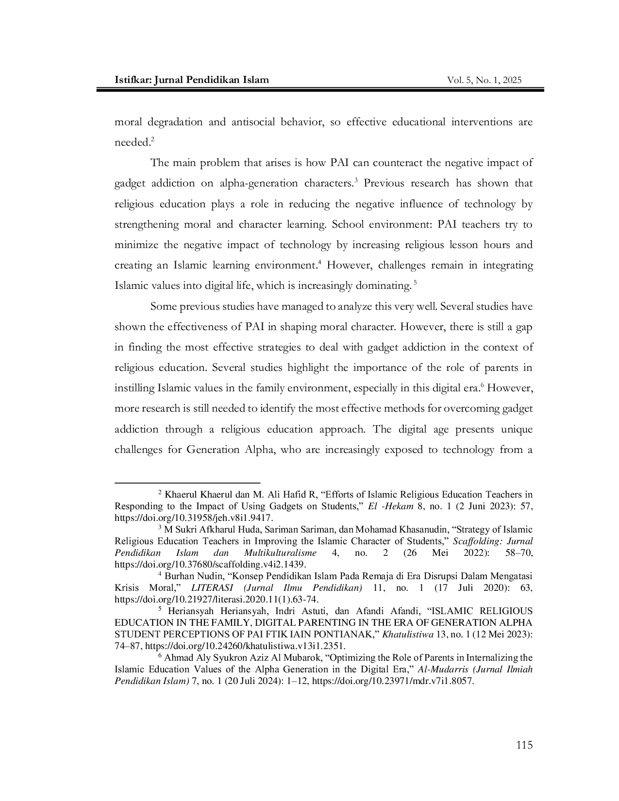 JURIS Examining The Role of Islamic Religious Education in Mitigating The Adverse Effects of Gadget Addiction on The Moral Development of Generation Alpha An Analytical Perspective