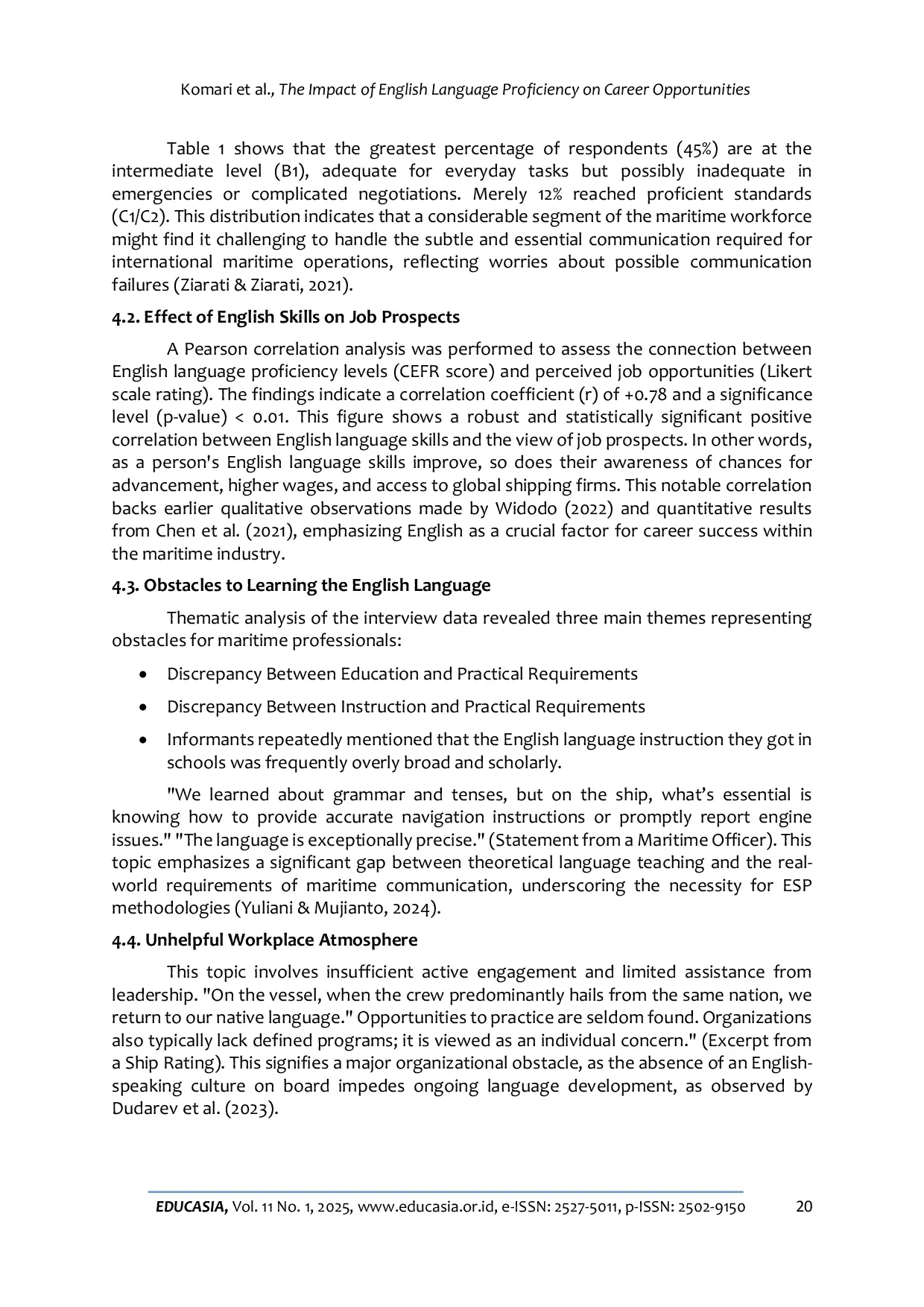 JURIS The Impact of English Language Proficiency on Career Opportunities in the Maritime Industry
