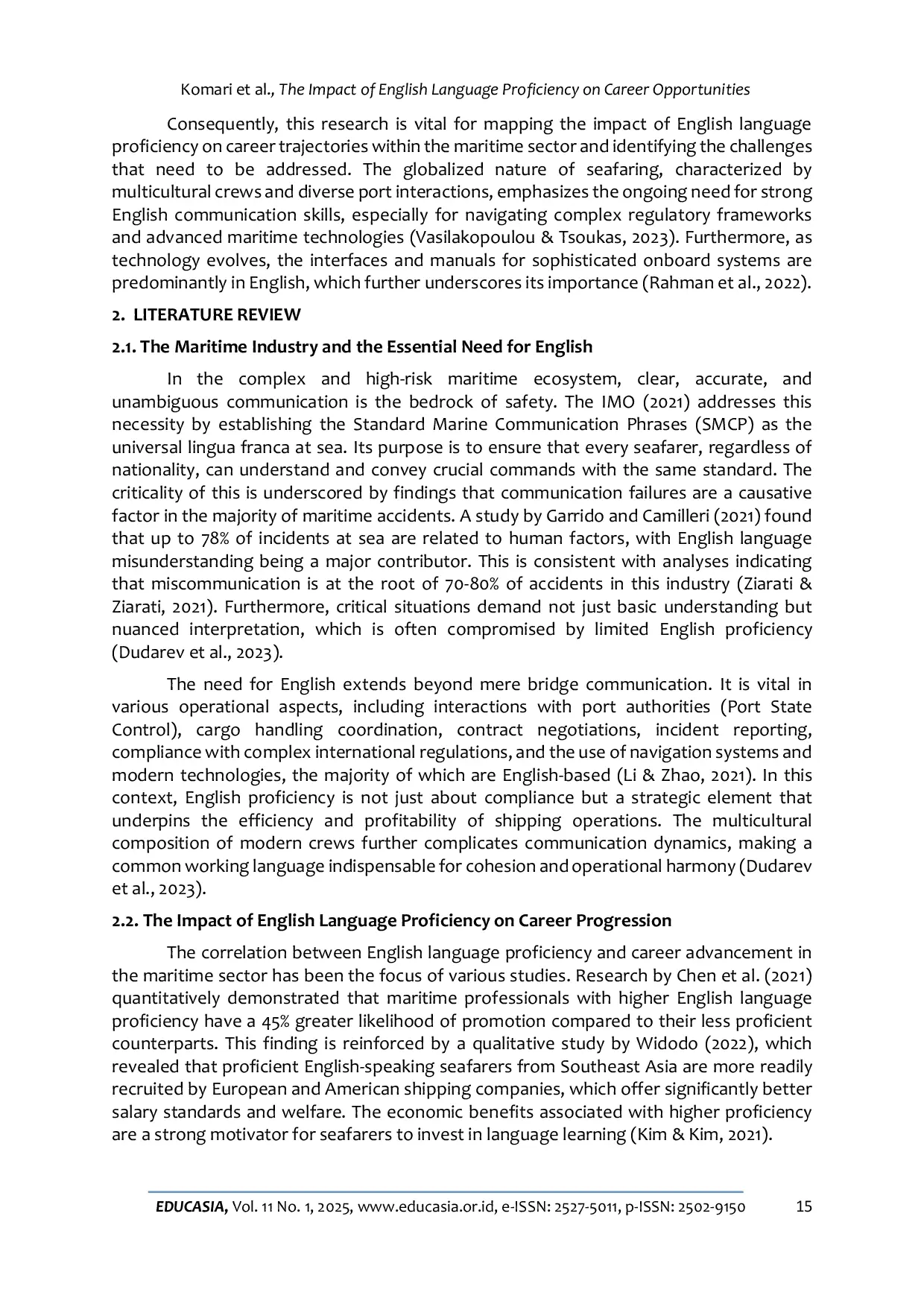JURIS The Impact of English Language Proficiency on Career Opportunities in the Maritime Industry