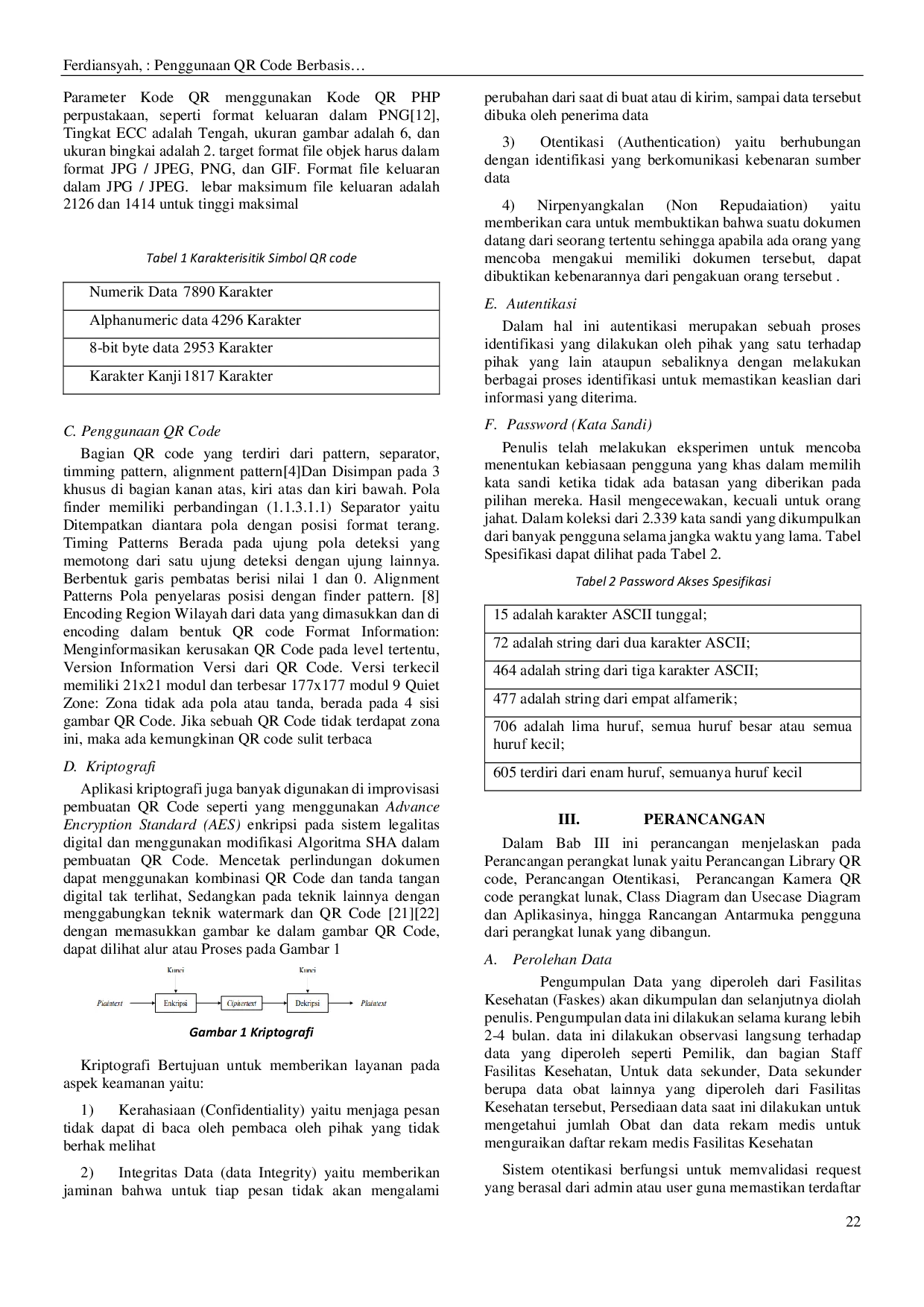 JURIS Penggunaan Qr Code Berbasis Kriptografi Algoritma Aes Advanced Encryption Standard Untuk Administrasi Rekam Medis