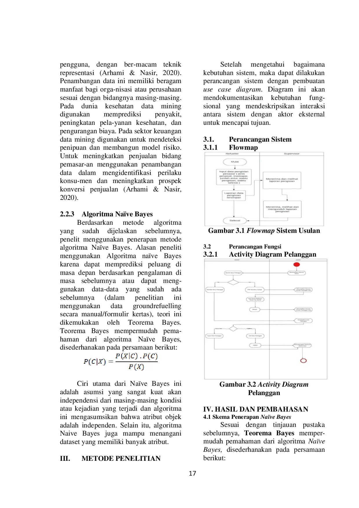 JURIS Penerapan Algoritma Na ve Bayes dalam Perancangan Sistem Informasi Ground Refuelling Pesawat Berbasis Web di Bandar Udara Husein Sastranegara Bandung