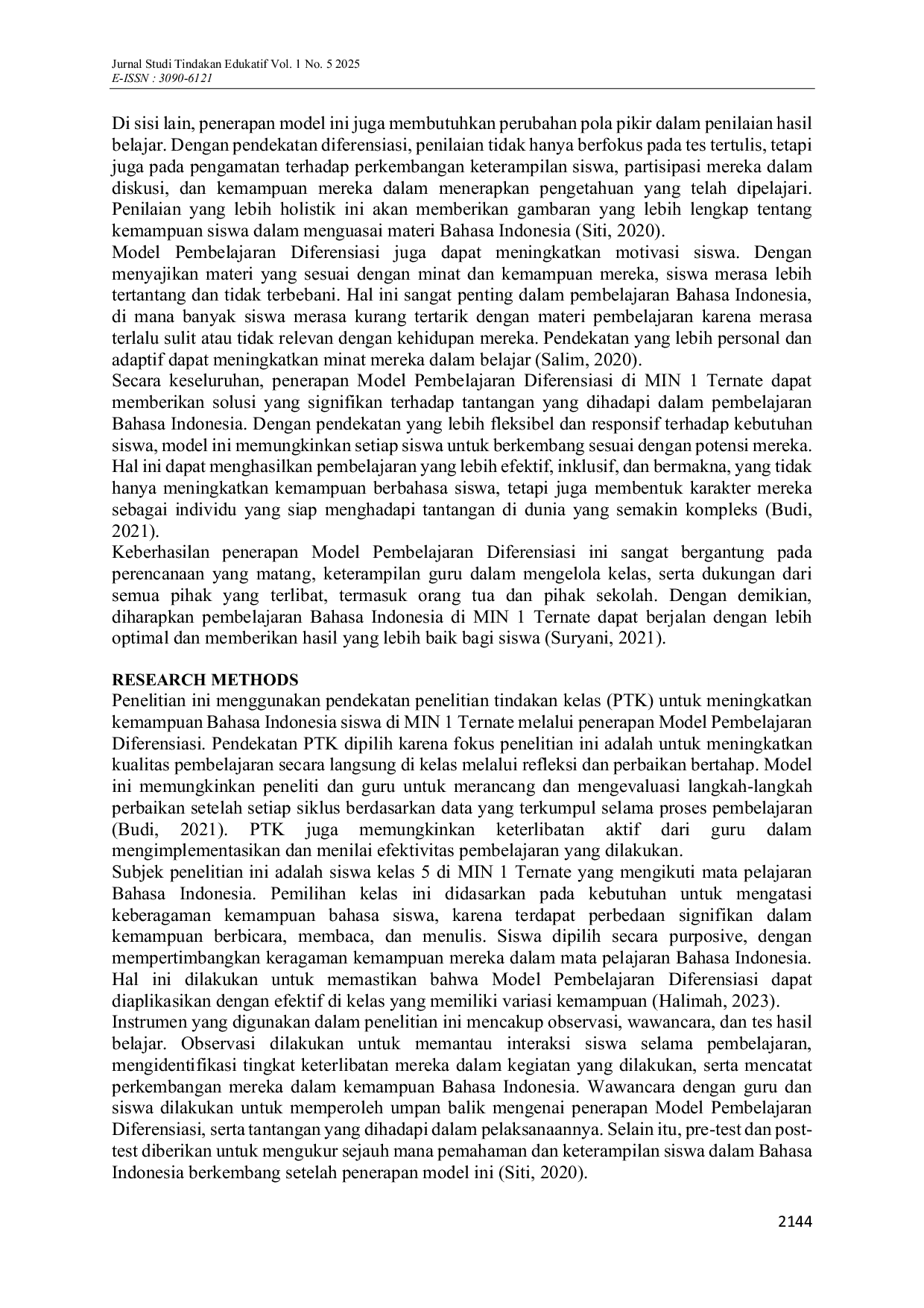 JURIS Enhancing Indonesian Language Skills through Differentiated Instruction at MIN 1 Ternate Tailoring Learning to Diverse Student Needs