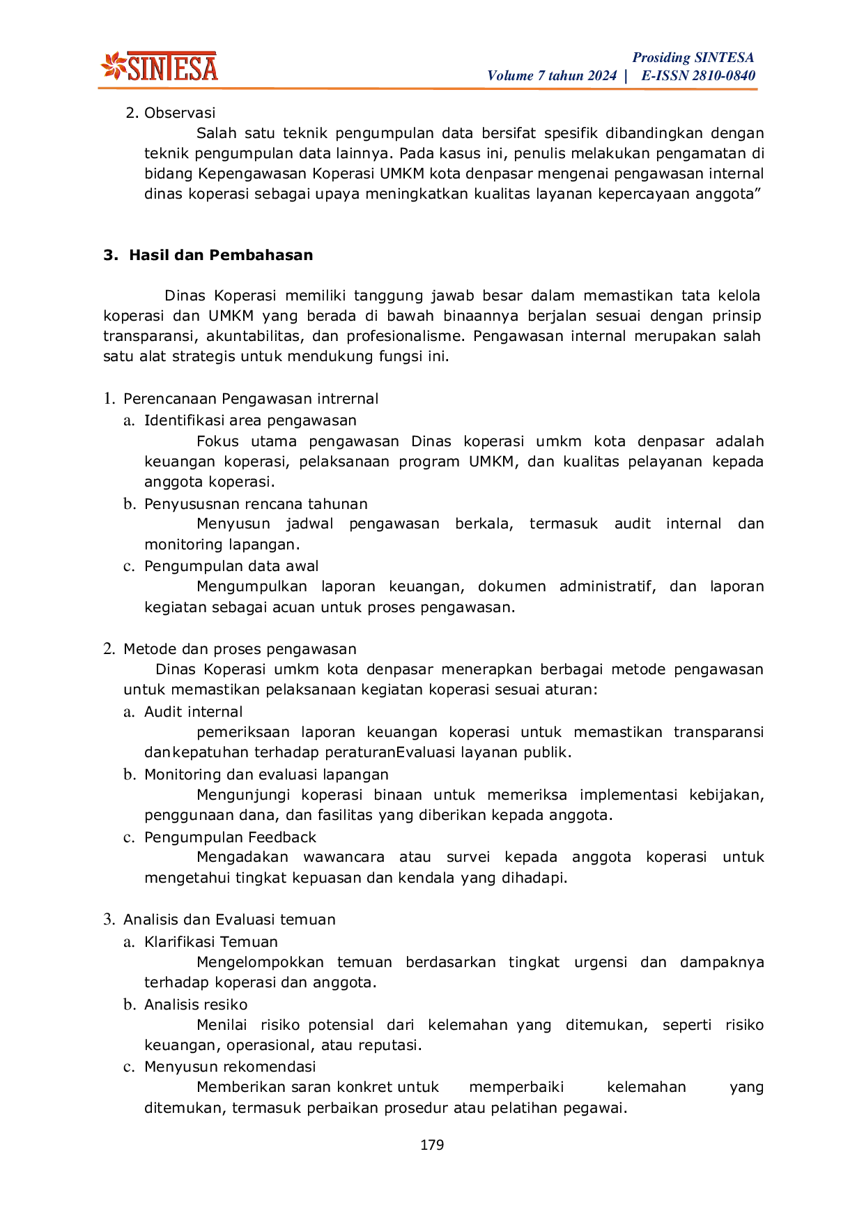 JURIS Analisis Pengawasan Internal Pada Dinas Koperasi Sebagai Upaya Meningkatkan Kualitas Layanan dan Kepercayaan Anggota