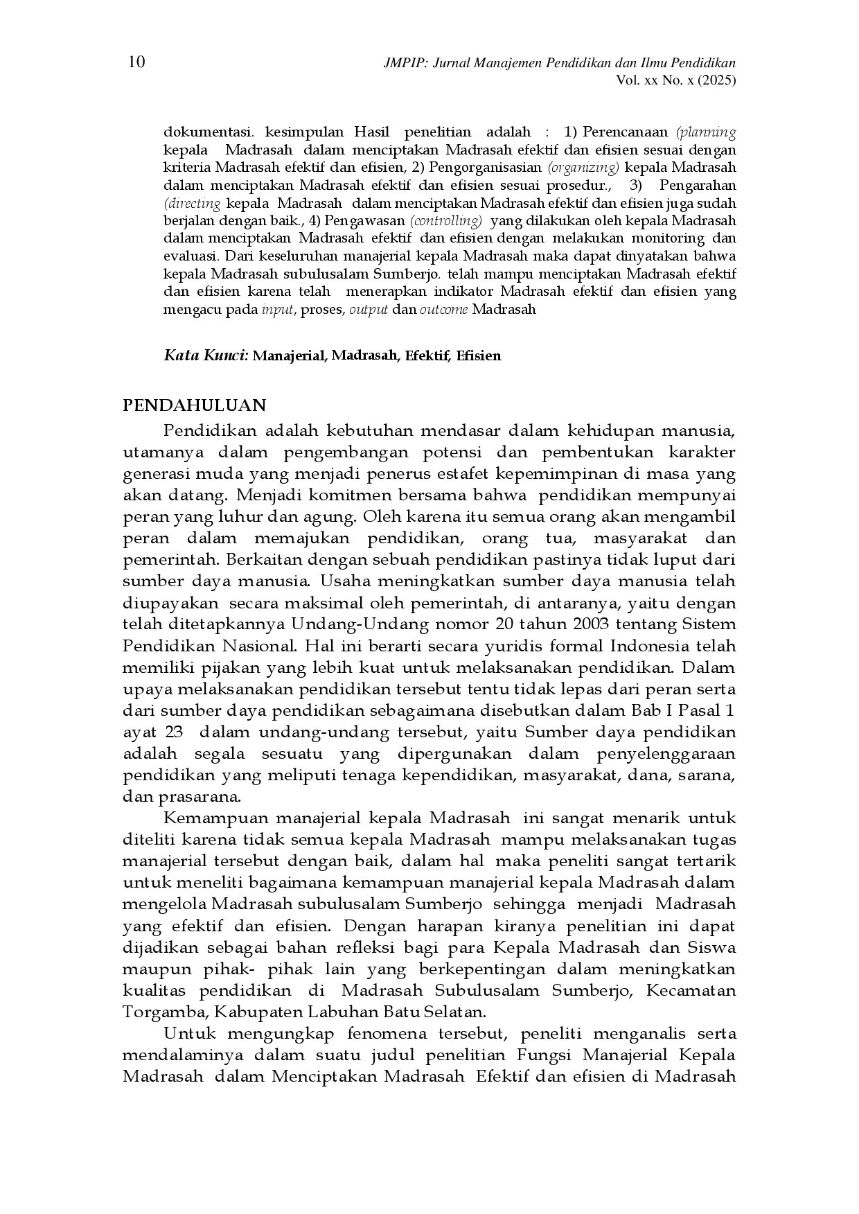 JURIS Menciptakan Madrasah yang Efektif dan Efisien Melalui Manajerial Kepala Sekolah Madrasah