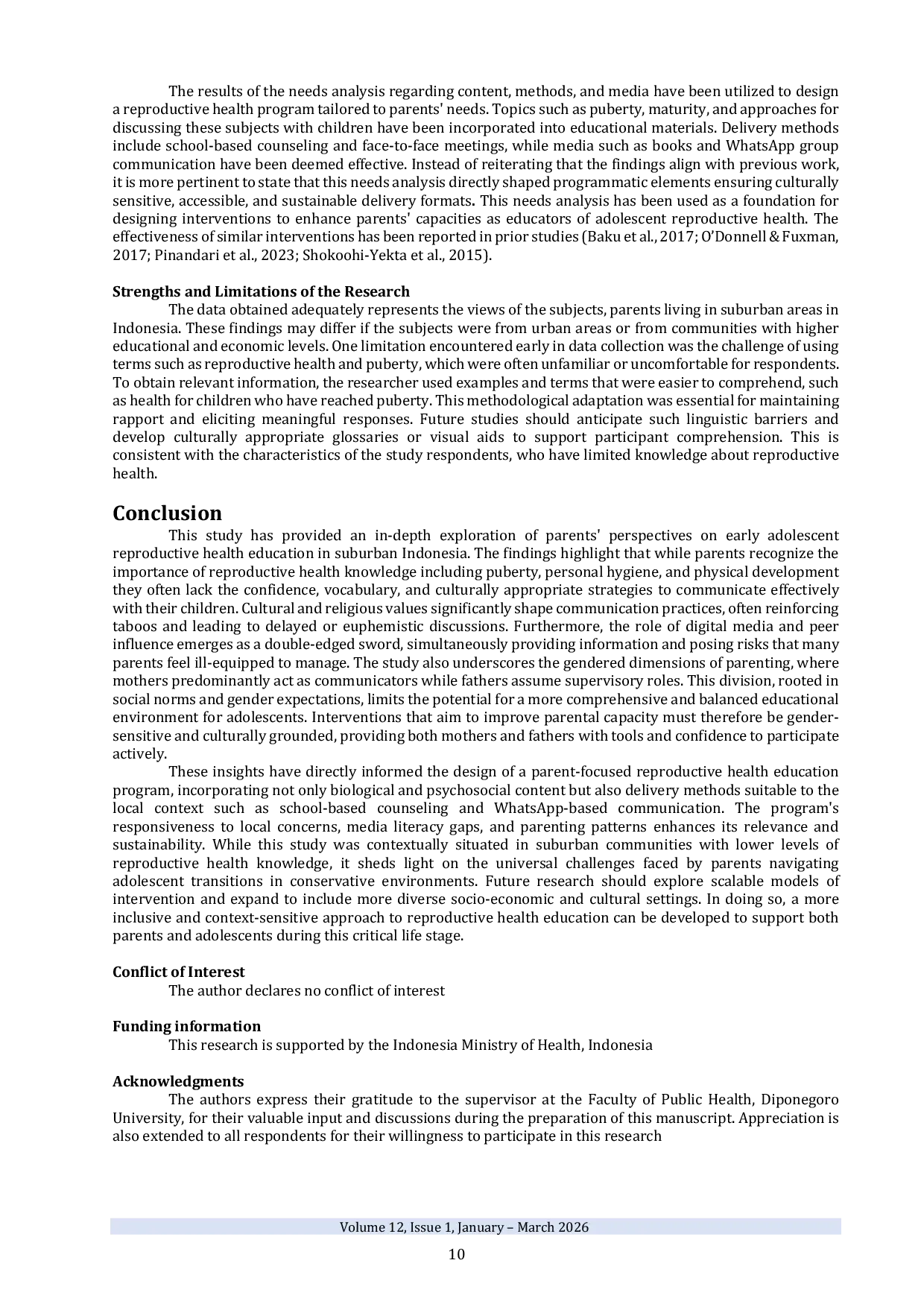 JURIS Parental Perceptions of The Need for Sexual and Reproductive Health Education for Early Adolescents