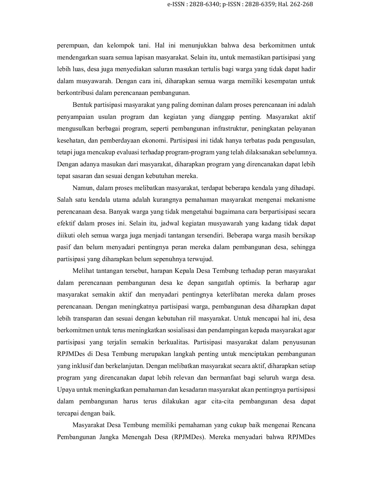 JURIS Partisipasi Masyarakat Dalam Penyusunan Rencana Pembangunan Jangka Menengah Desa RPJMDES Di Desa Tembung Kecamatan Percut Sei Tuan Kabupaten Deli Serdang