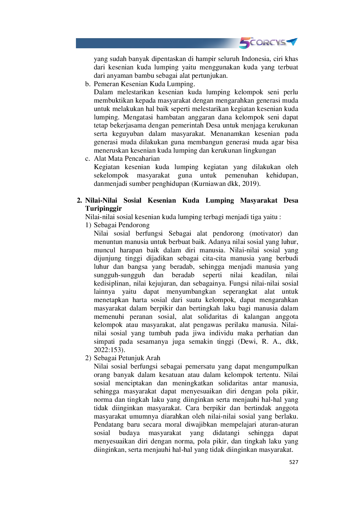 JURIS Nilai Nilai Sosial Kesenian Kuda Lumping Masyarakat Desa Turipinggir