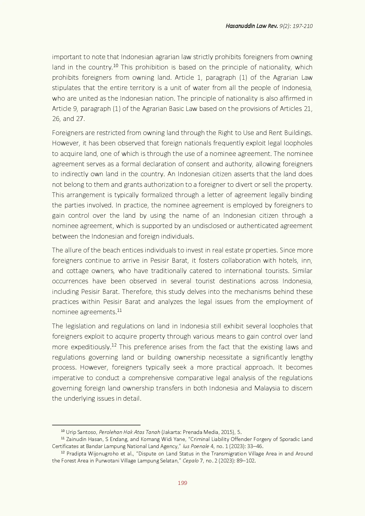 juris Transfer of Land Ownership and Marginalization as Impact of Tourism Industry