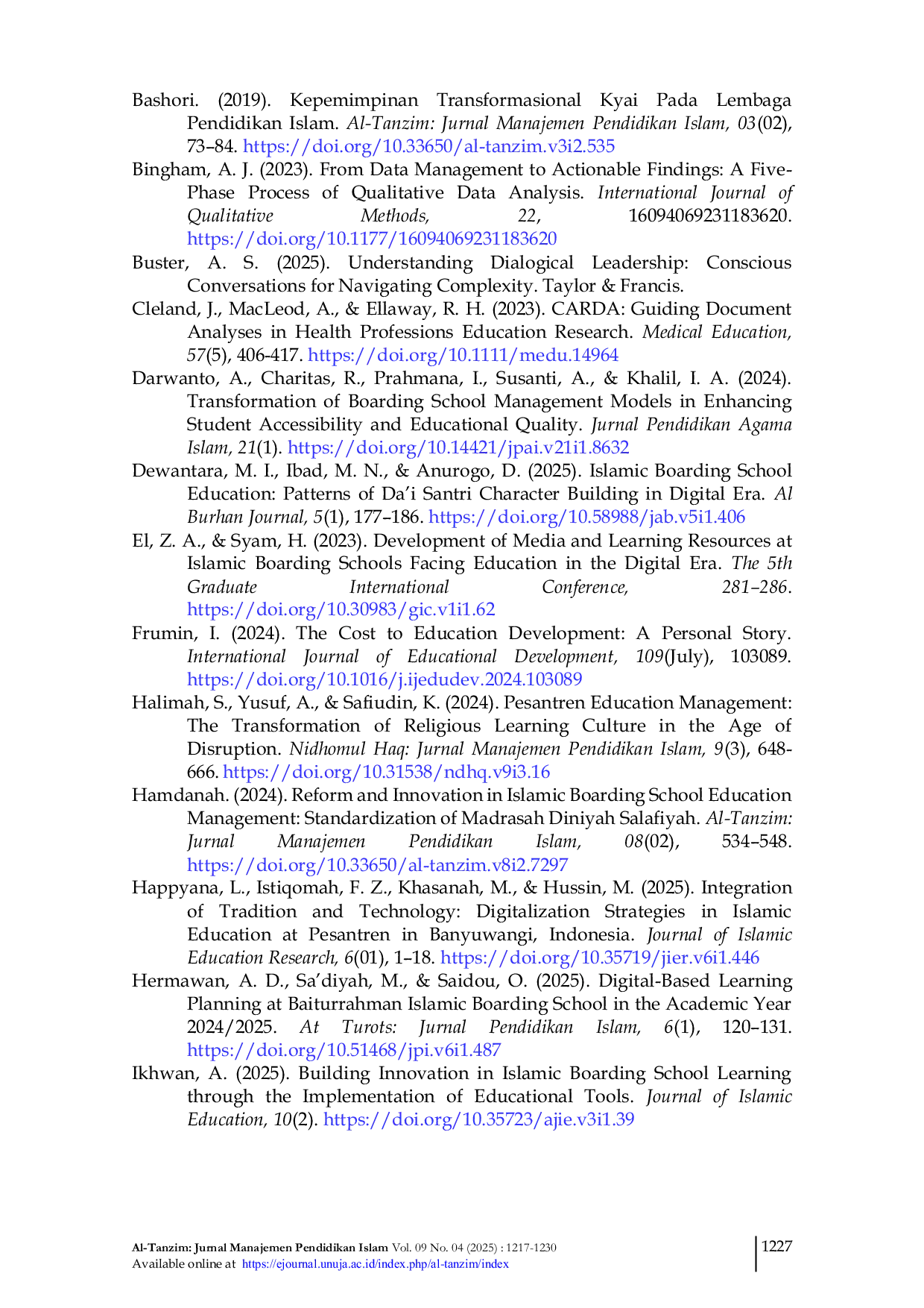 JURIS Dialogic Leadership in Managing Islamic Boarding Schools for the Digital Generation