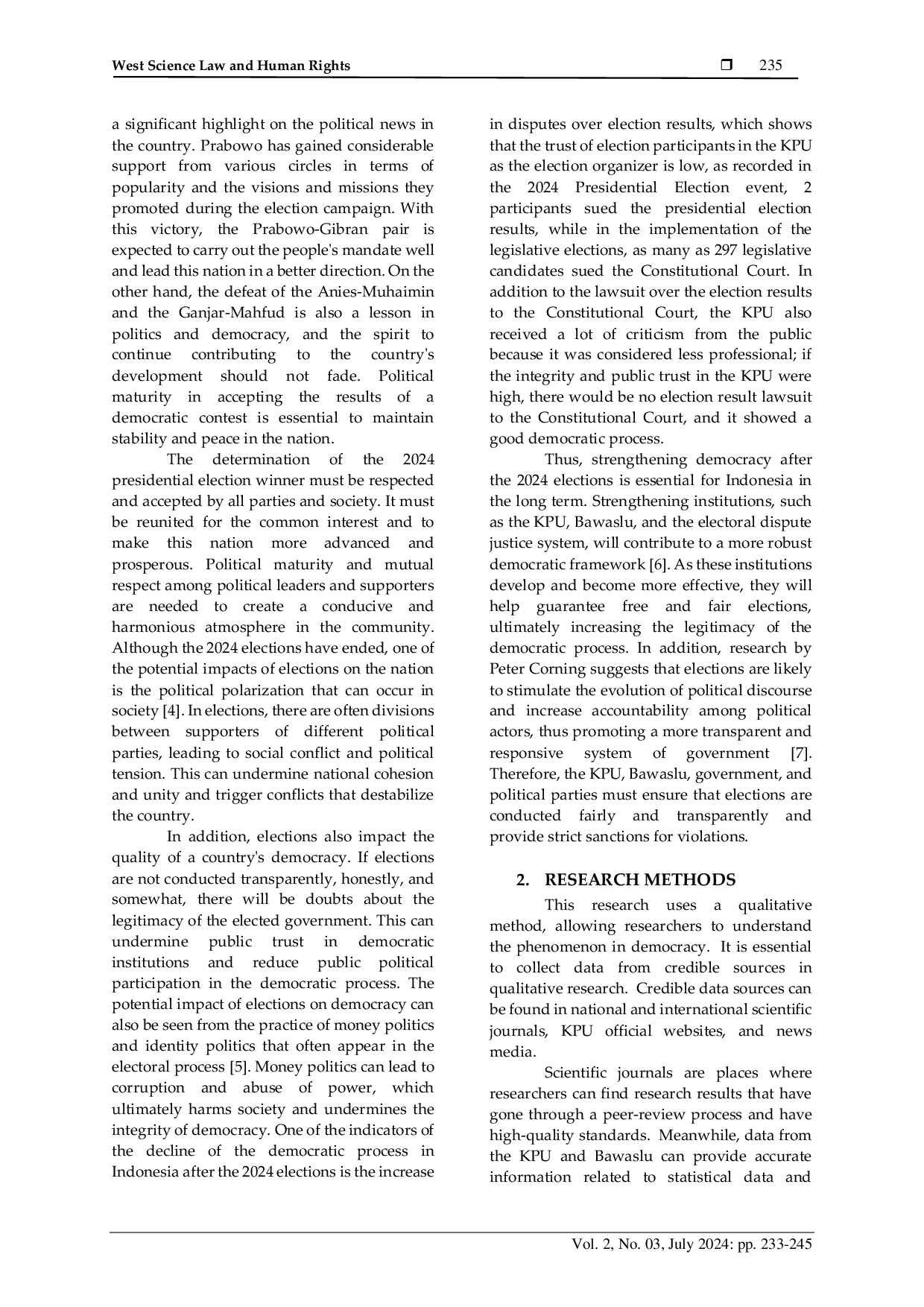 JURIS Strengthening Democracy and Law Post The 2024 Elections in Indonesia