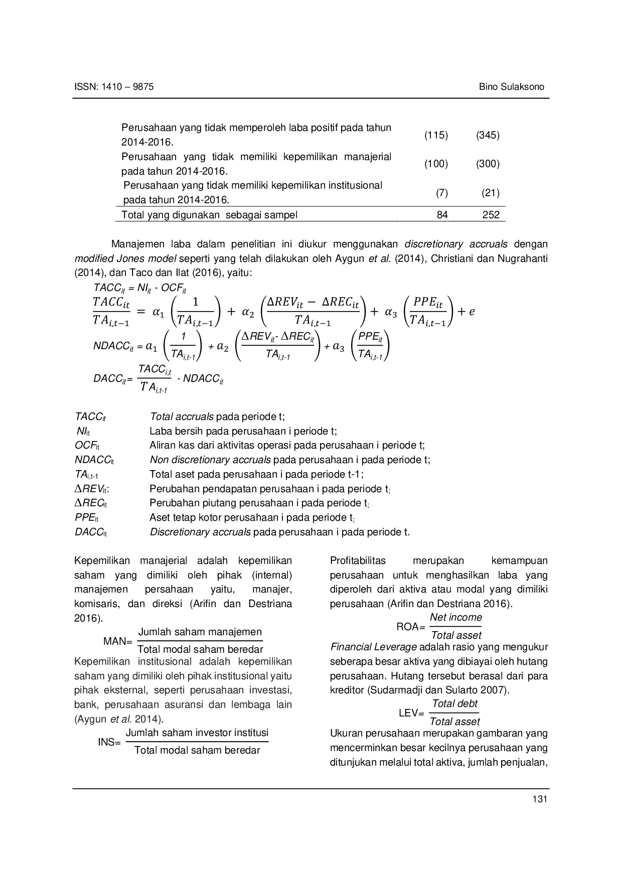 JURIS Faktor Faktor Yang Memengaruhi Manajemen Laba pada Perusahaan Nonkeuangan Publik