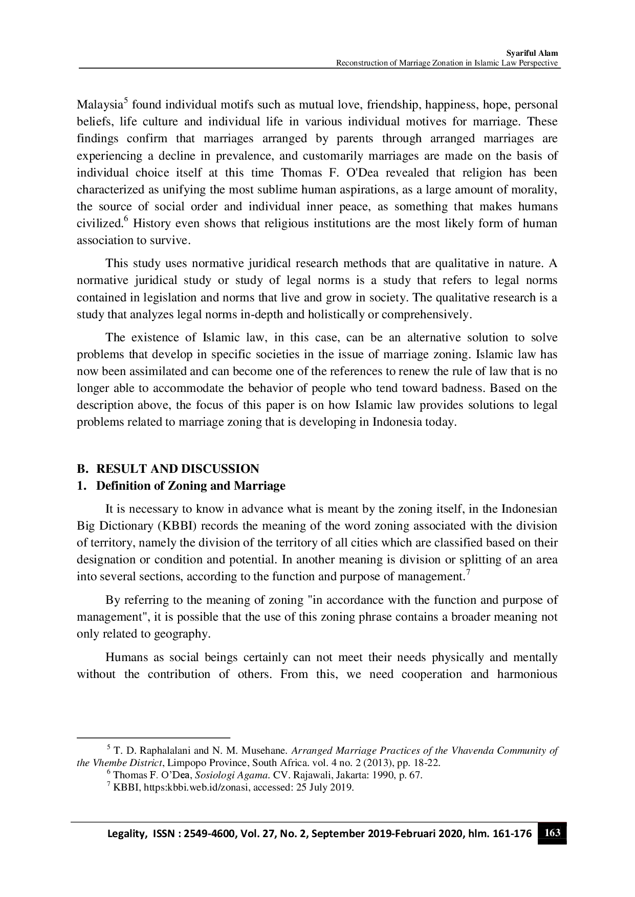 juris Reconstruction Of Marriage Zonation In Islamic Law Perspective