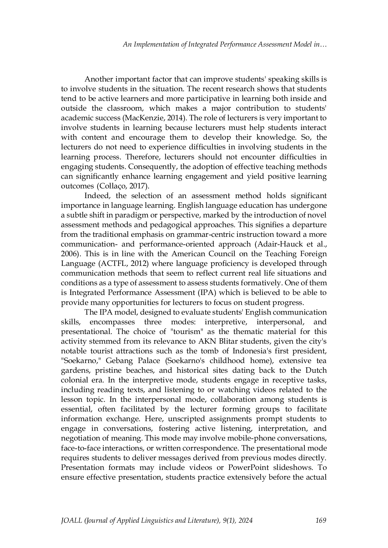 JURIS An implementation of integrated performance assessment model in vocational English for communication learning